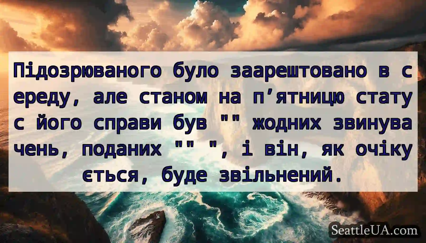 Підозрюваного було заарештовано в середу, але