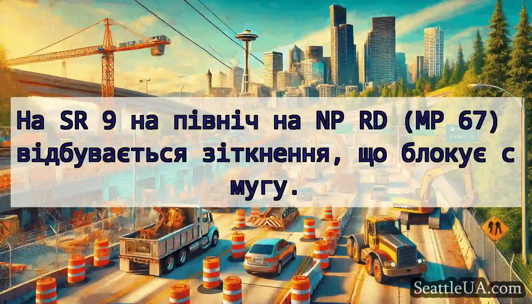 На SR 9 на північ на NP RD (MP 67) відбувається