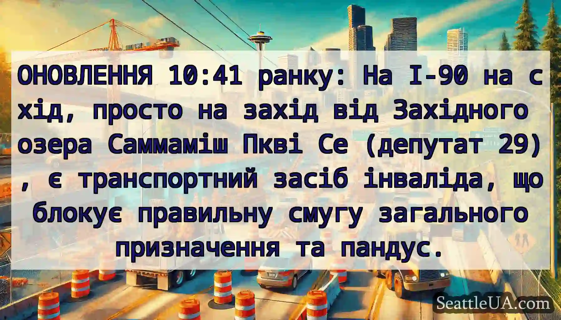 ОНОВЛЕННЯ 10:41 ранку: На I-90 на схід, просто на
