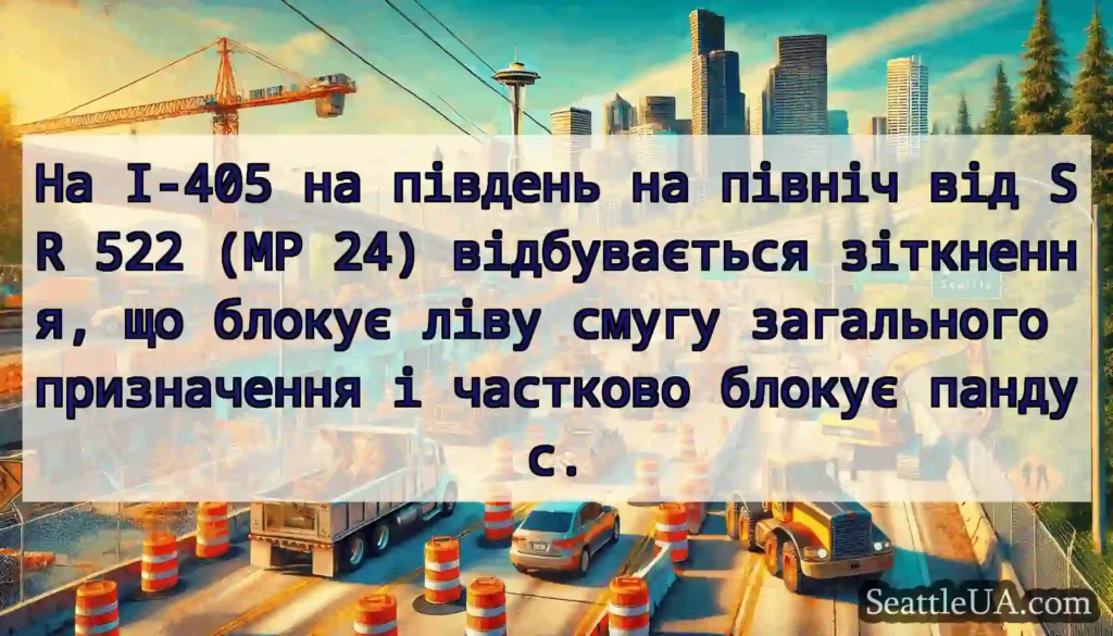 На I-405 на південь на північ від SR 522 (MP 24)
