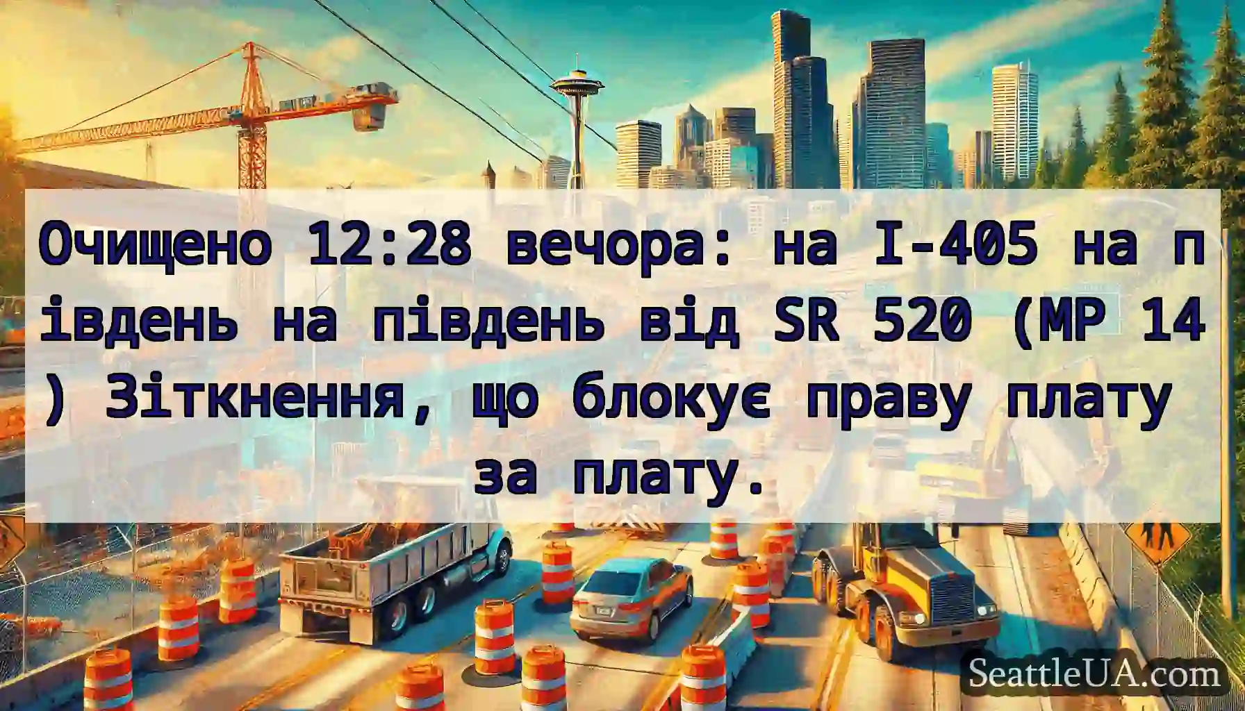 Очищено 12:28 вечора: на I-405 на південь на