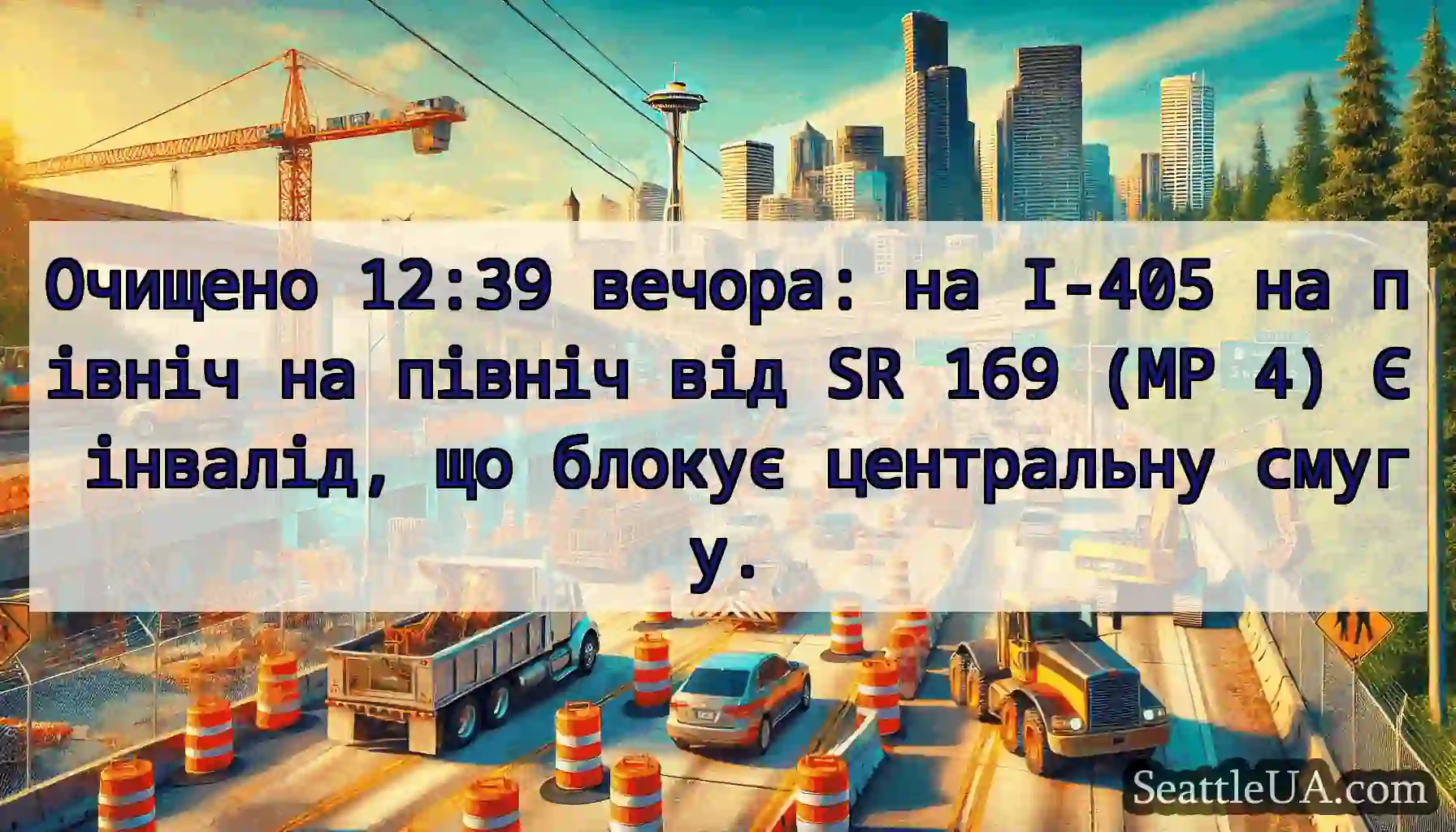 Очищено 12:39 вечора: на I-405 на північ на