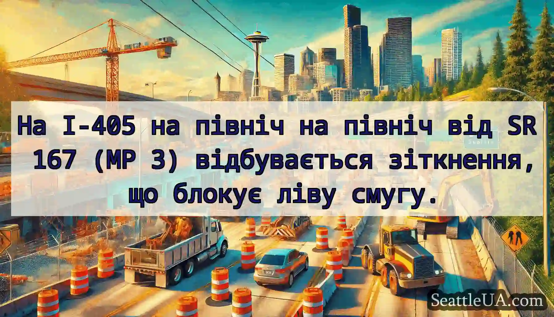 На I-405 на північ на північ від SR 167 (MP 3)