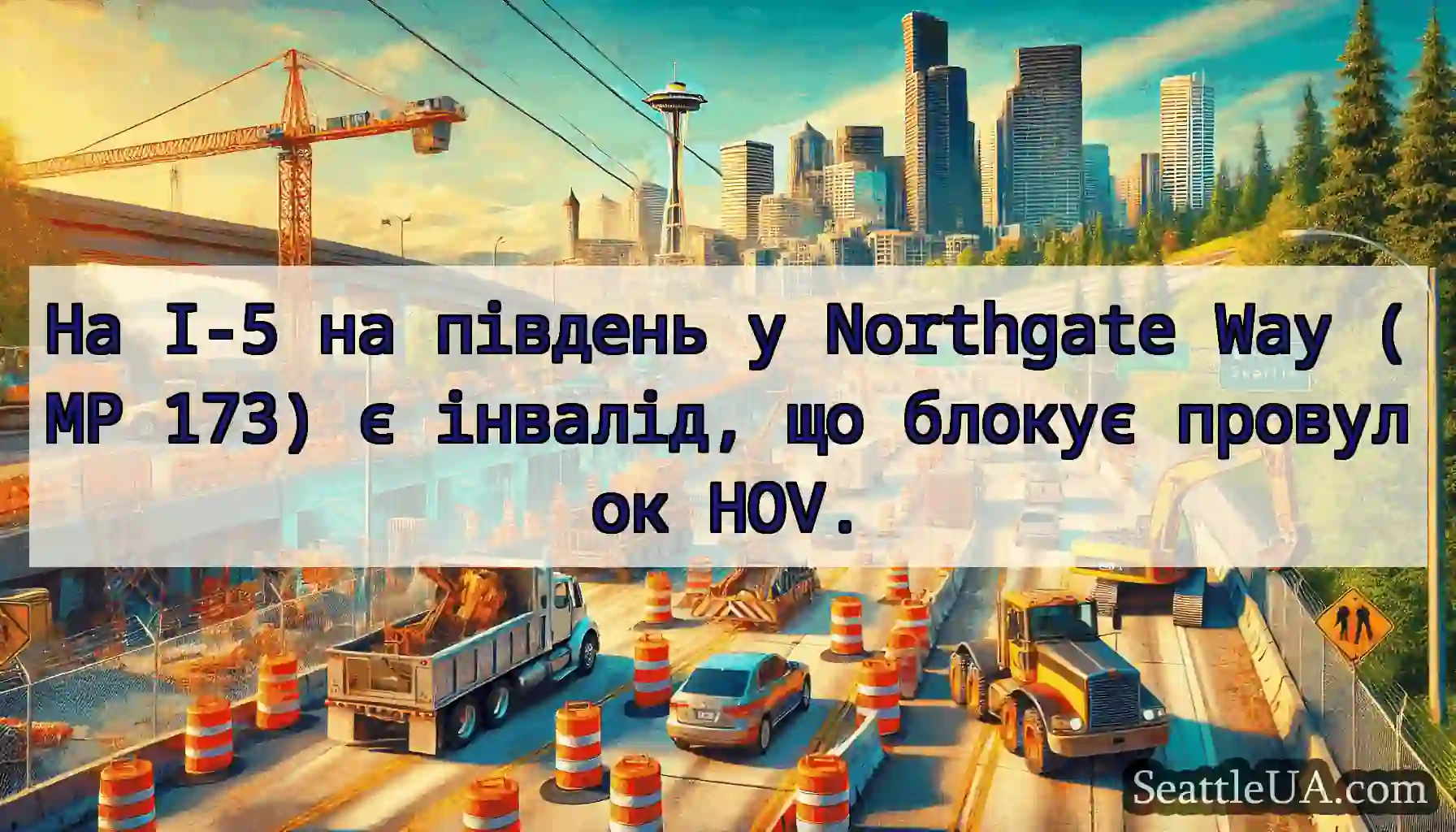 На I-5 на південь у Northgate Way (MP 173) є