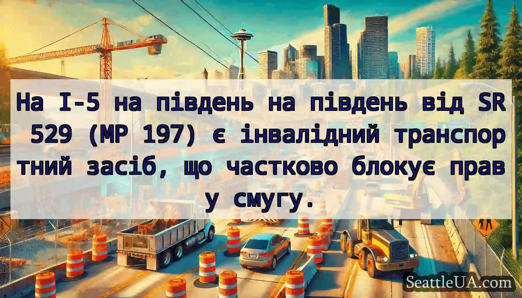 На I-5 на південь на південь від SR 529 (MP 197)