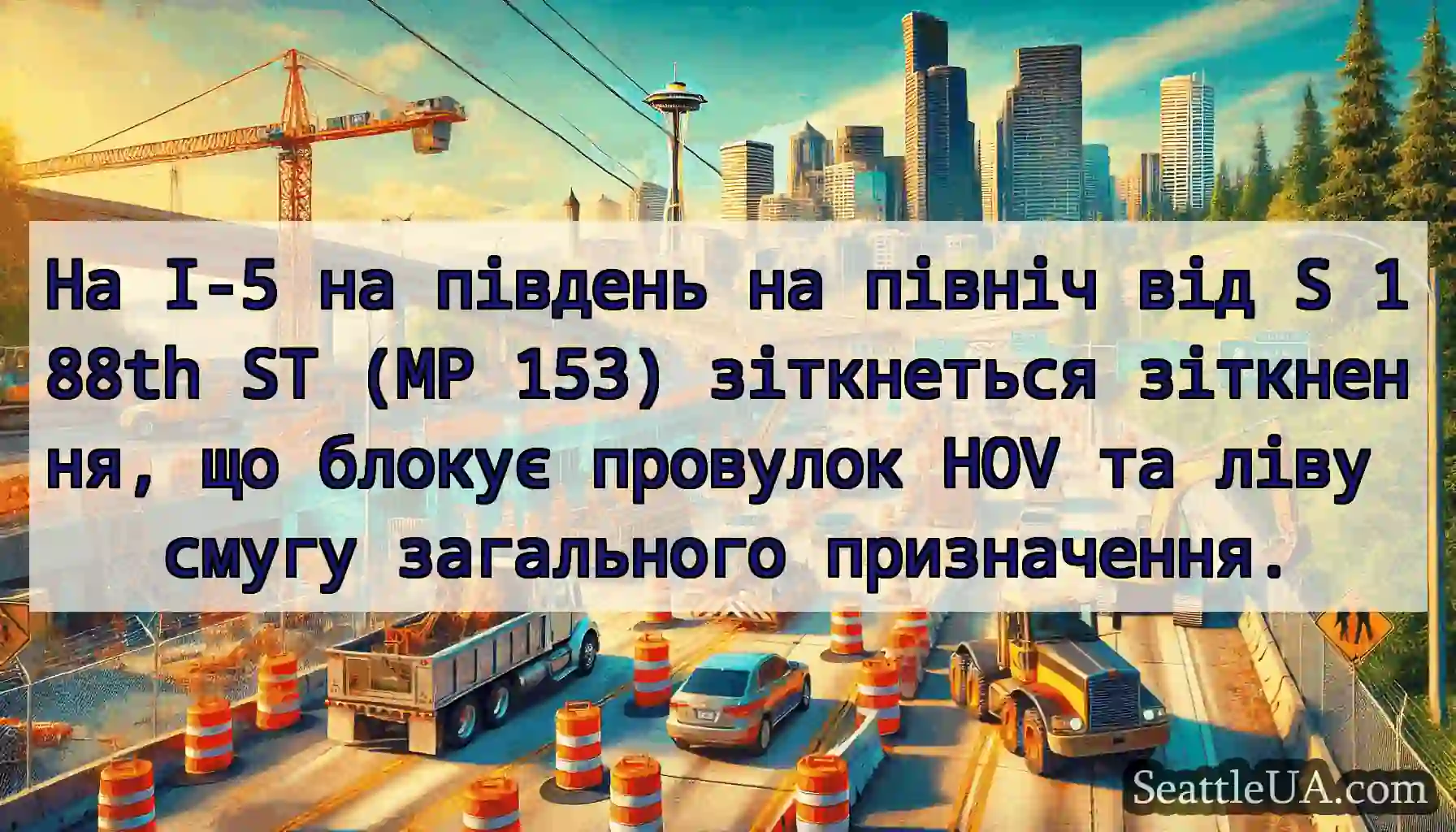На I-5 на південь на північ від S 188th ST (MP