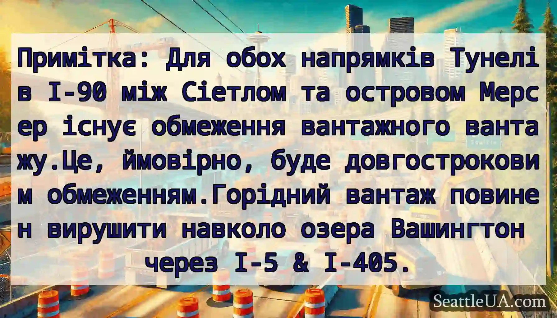 Примітка: Для обох напрямків Тунелів I-90 між