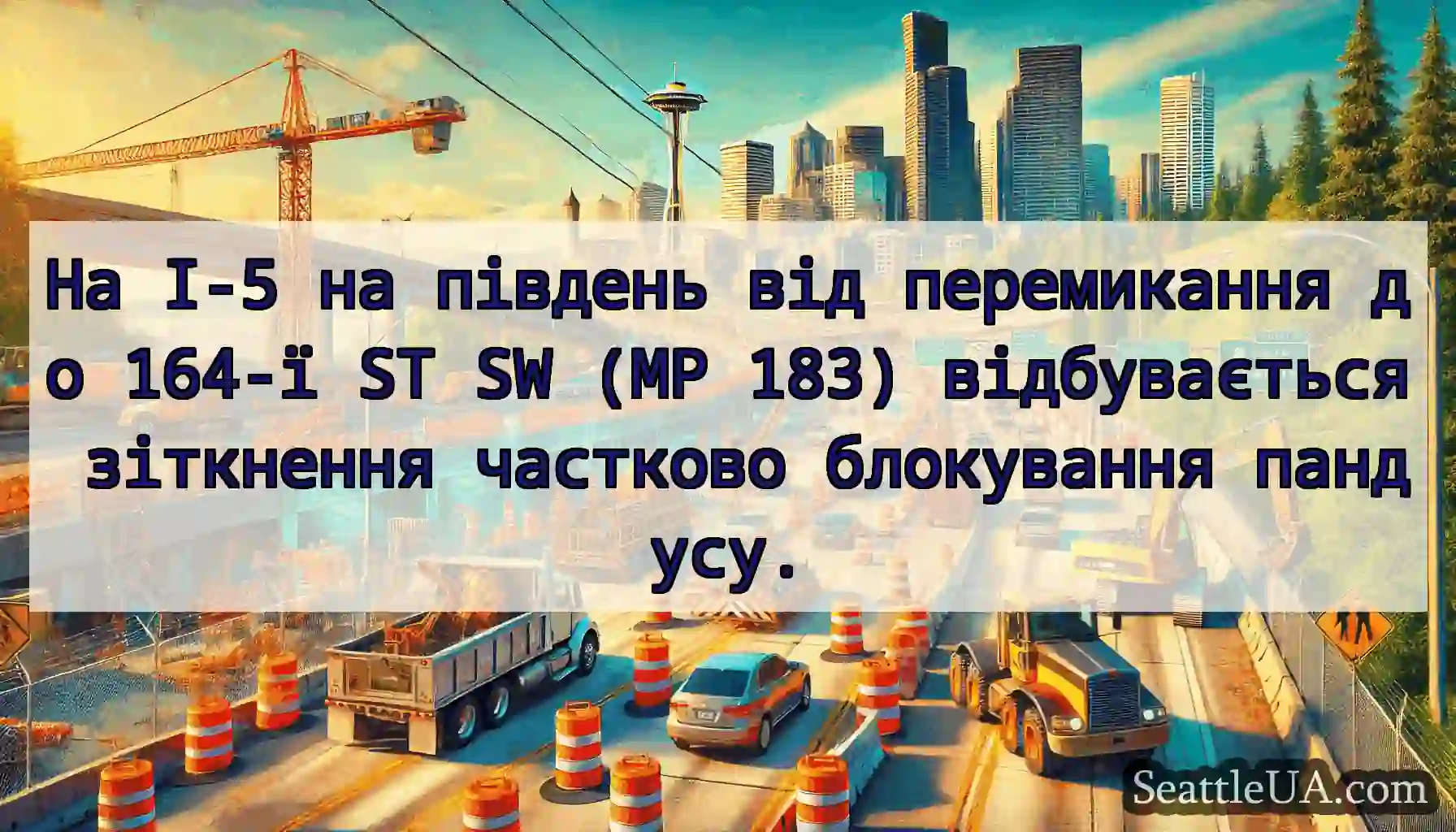 На I-5 на південь від перемикання до 164-ї ST SW