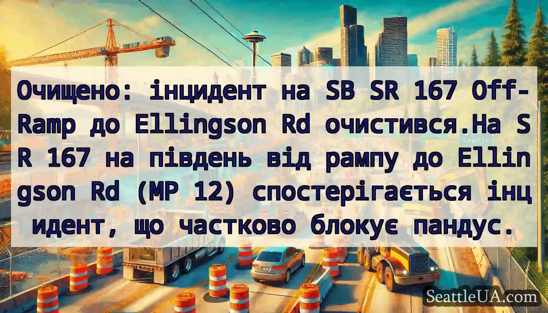 Очищено: інцидент на SB SR 167 Off-Ramp до