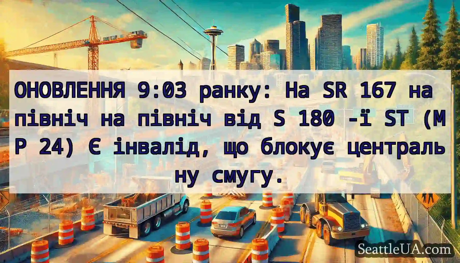 ОНОВЛЕННЯ 9:03 ранку: На SR 167 на північ на