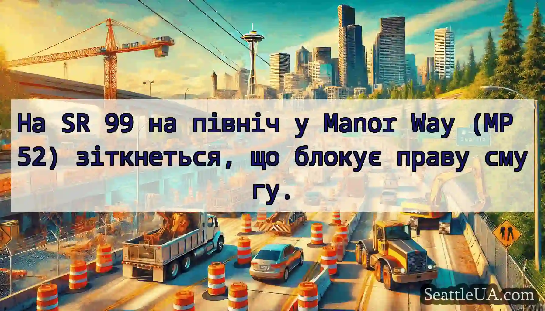 На SR 99 на північ у Manor Way (MP 52)