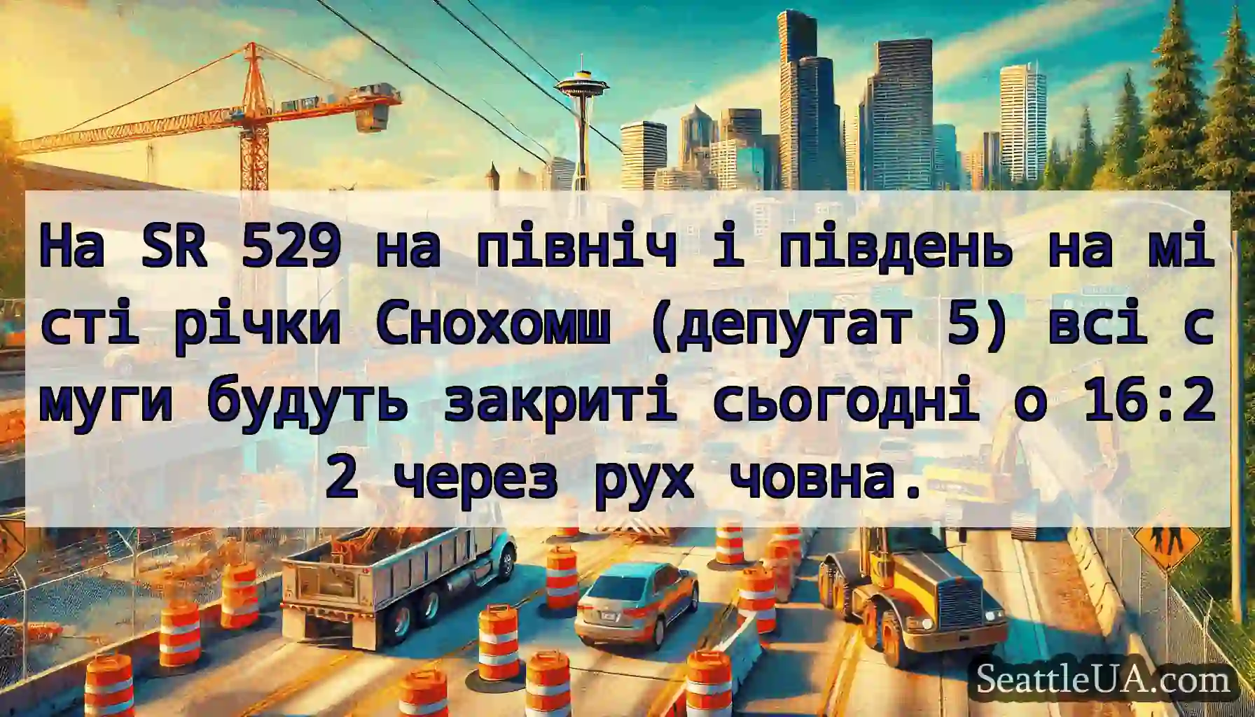 На SR 529 на північ і південь на місті річки