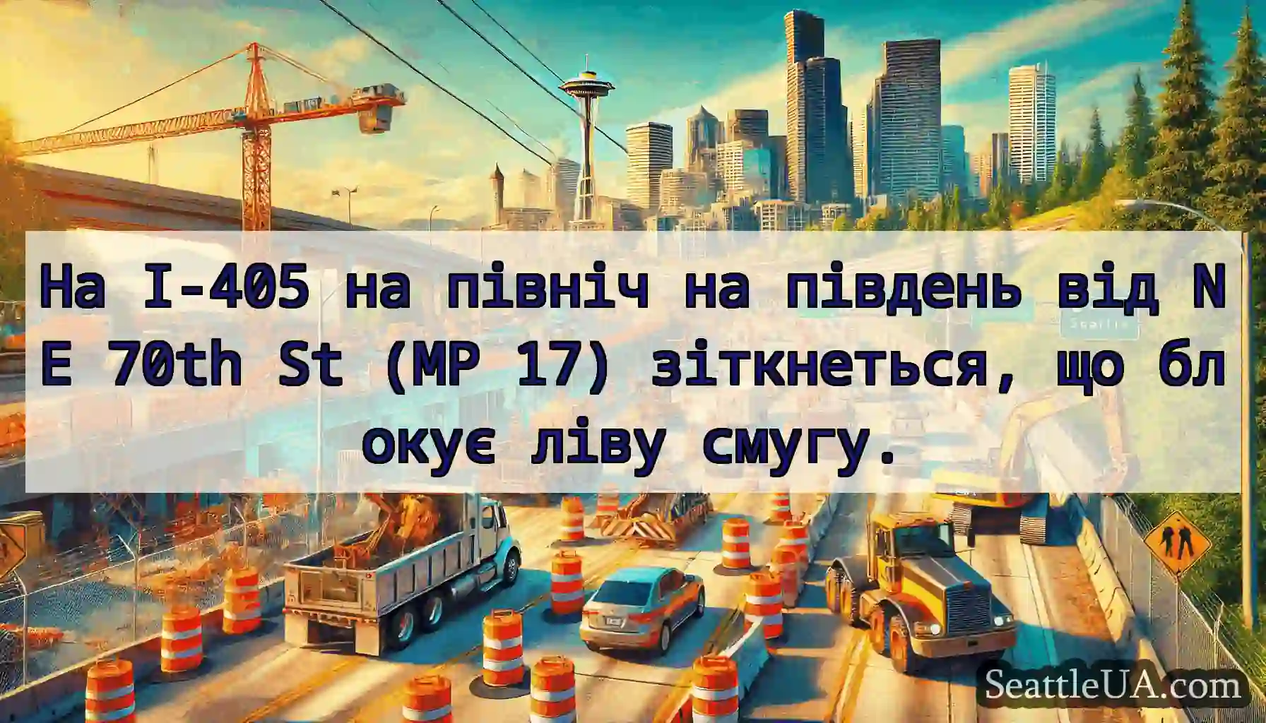 На I-405 на північ на південь від NE 70th St (MP