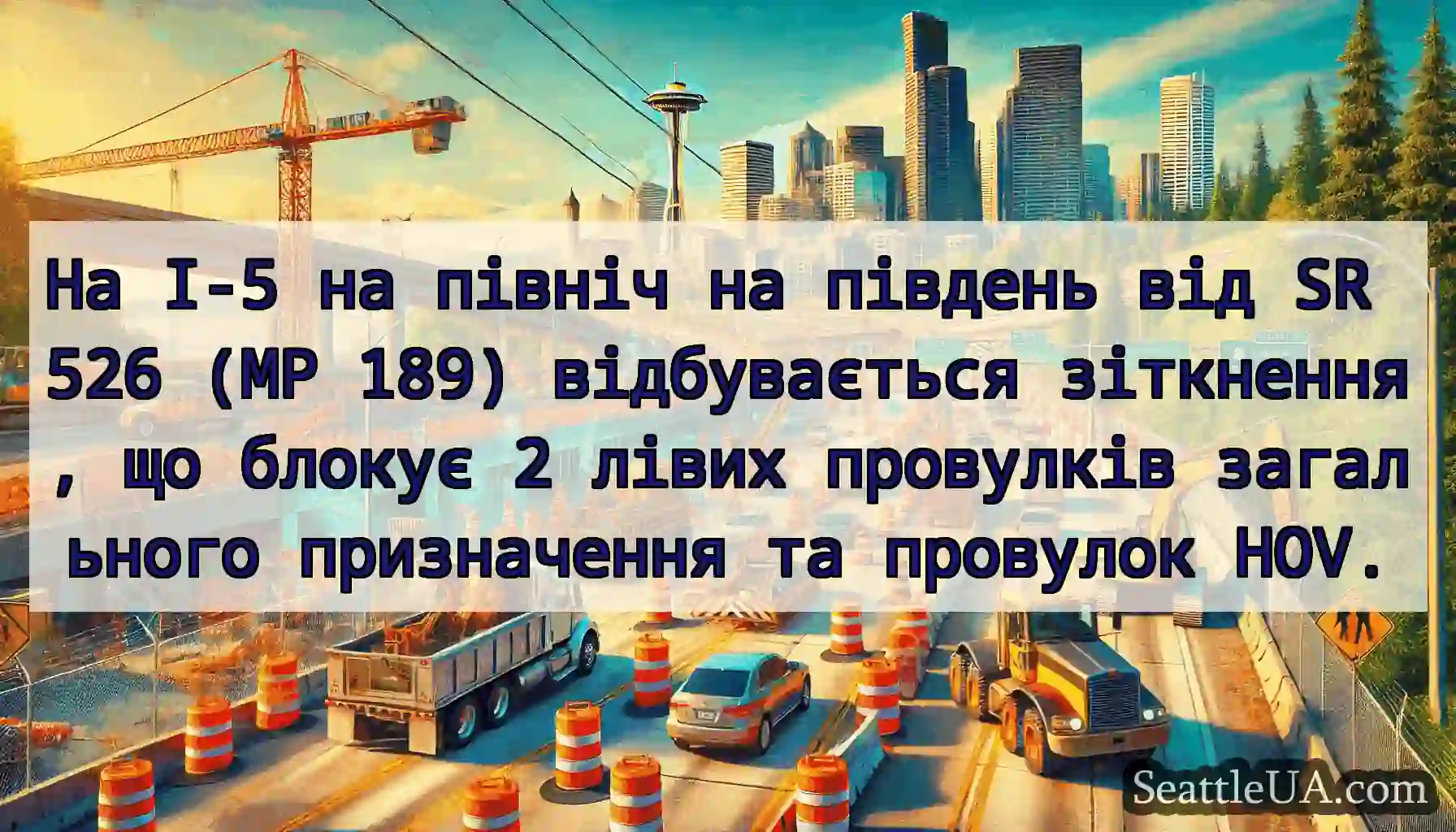 На I-5 на північ на південь від SR 526 (MP 189)