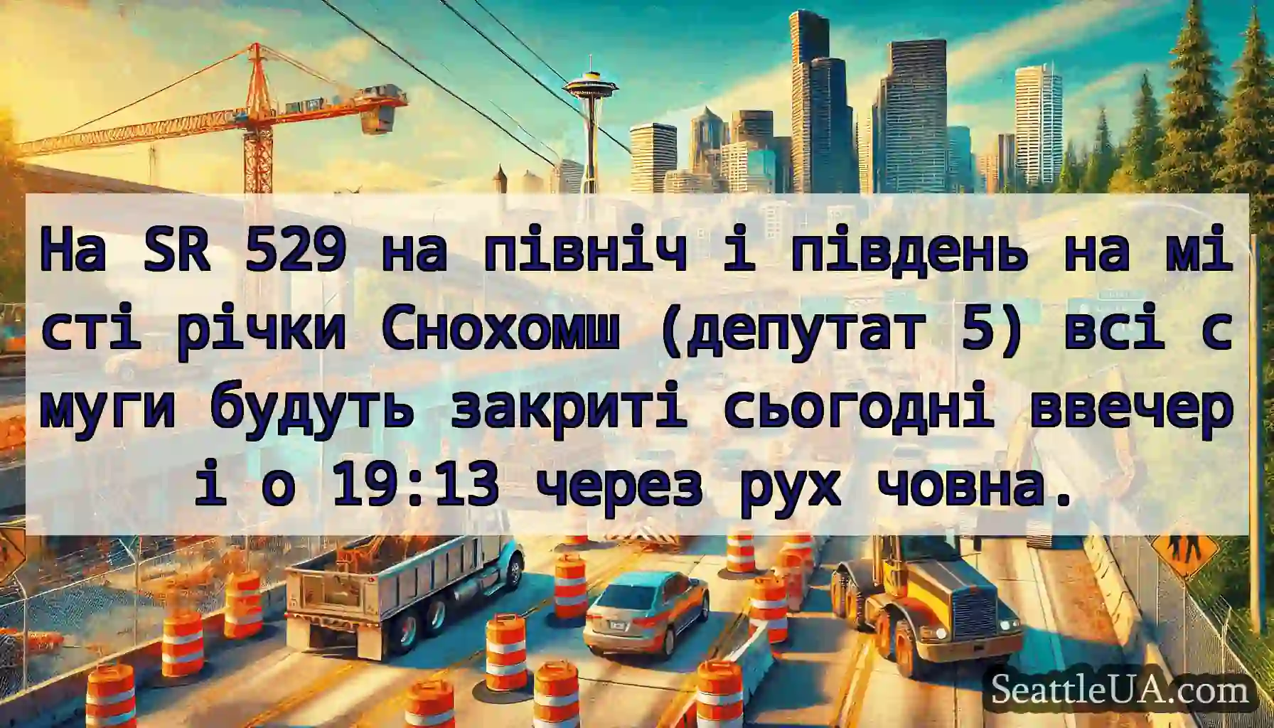 На SR 529 на північ і південь на місті річки