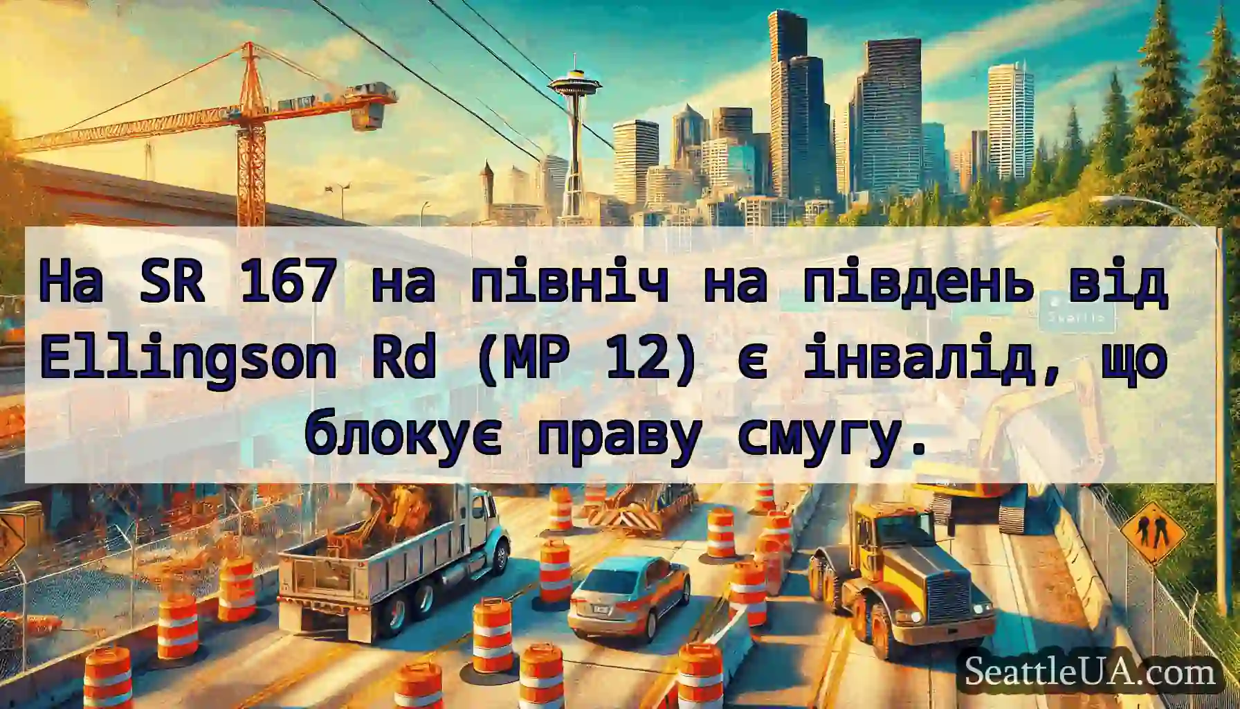 На SR 167 на північ на південь від Ellingson Rd