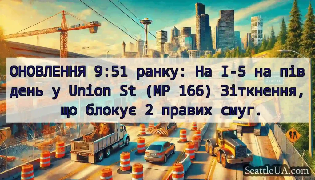 ОНОВЛЕННЯ 9:51 ранку: На I-5 на південь у Union