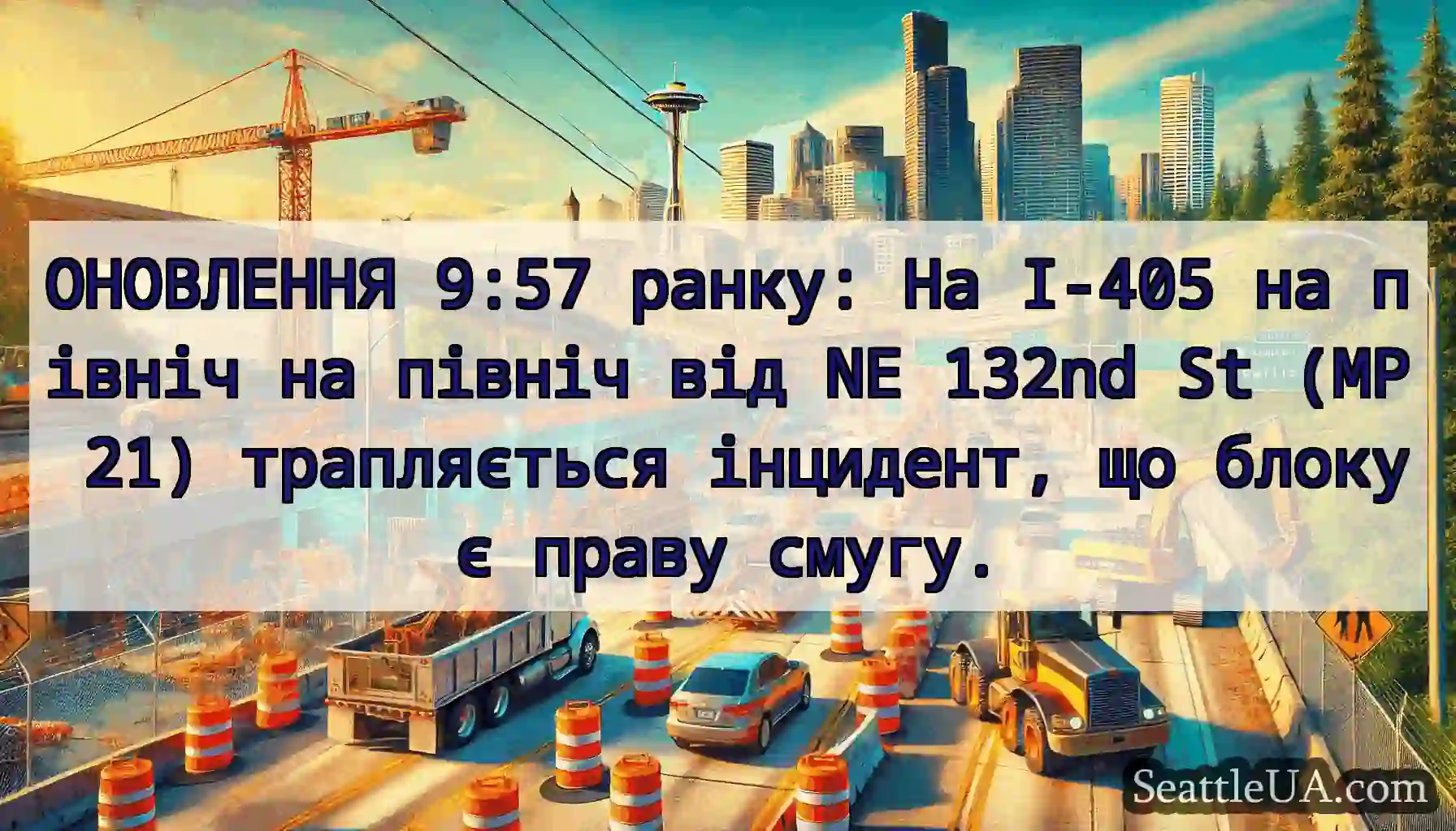 ОНОВЛЕННЯ 9:57 ранку: На I-405 на північ на