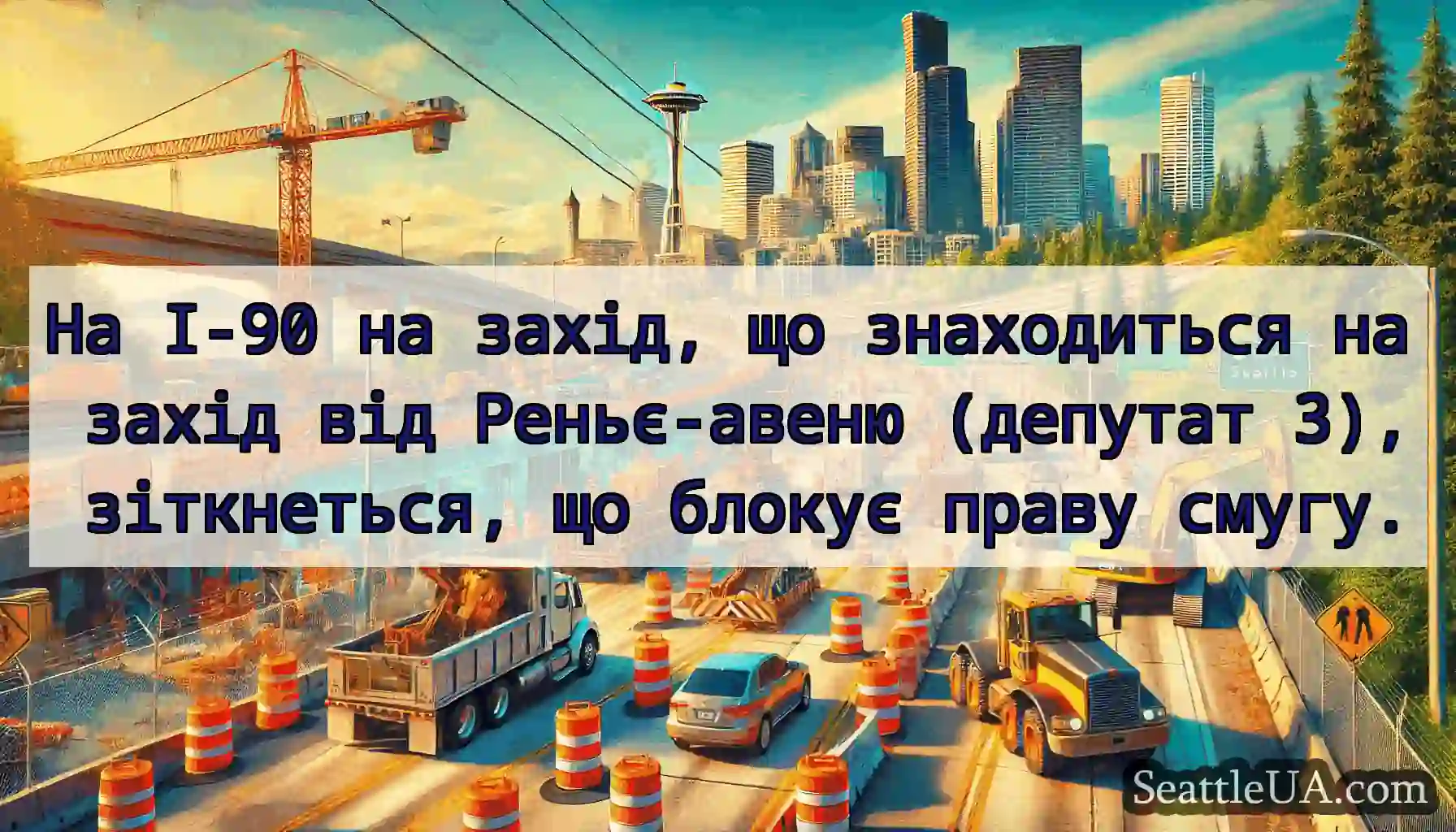 На I-90 на захід, що знаходиться на захід від
