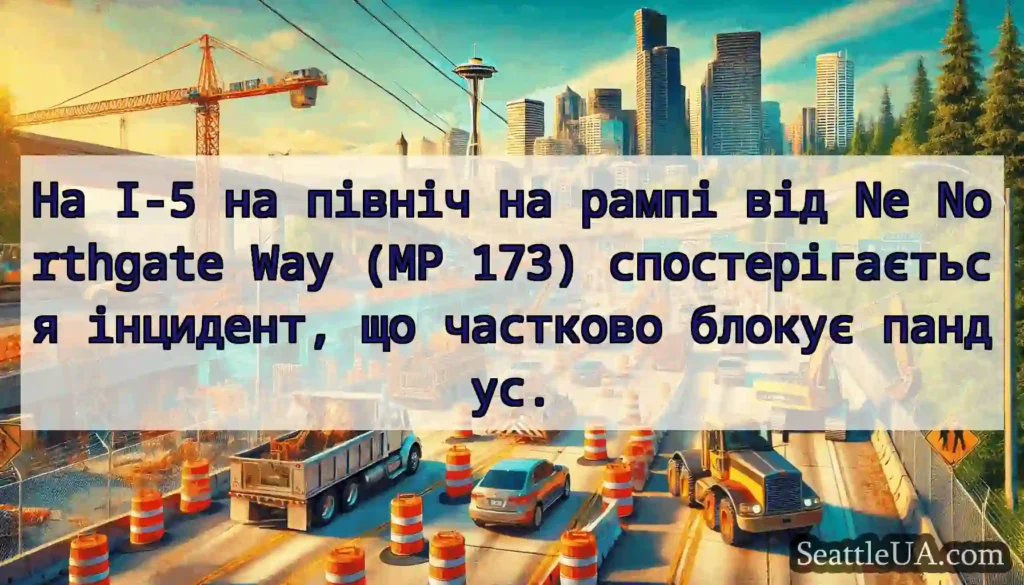 На I-5 на північ на рампі від Ne Northgate Way
