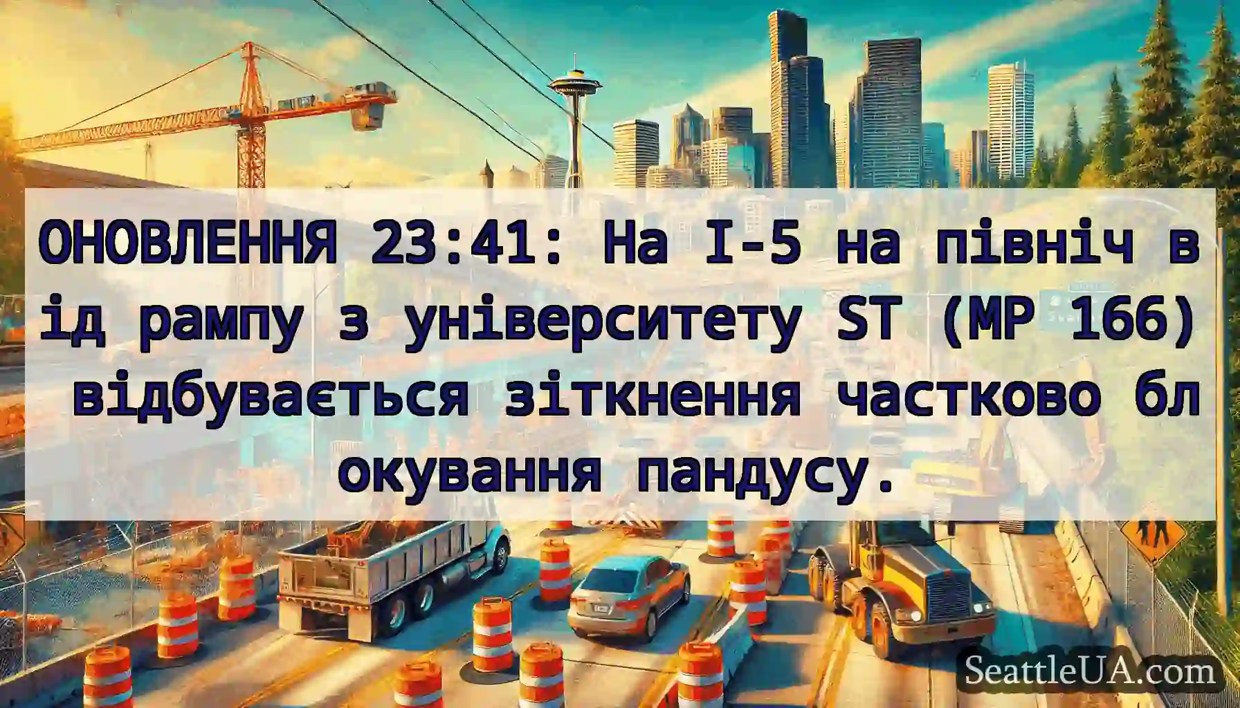 ОНОВЛЕННЯ 23:41: На I-5 на північ від рампу з
