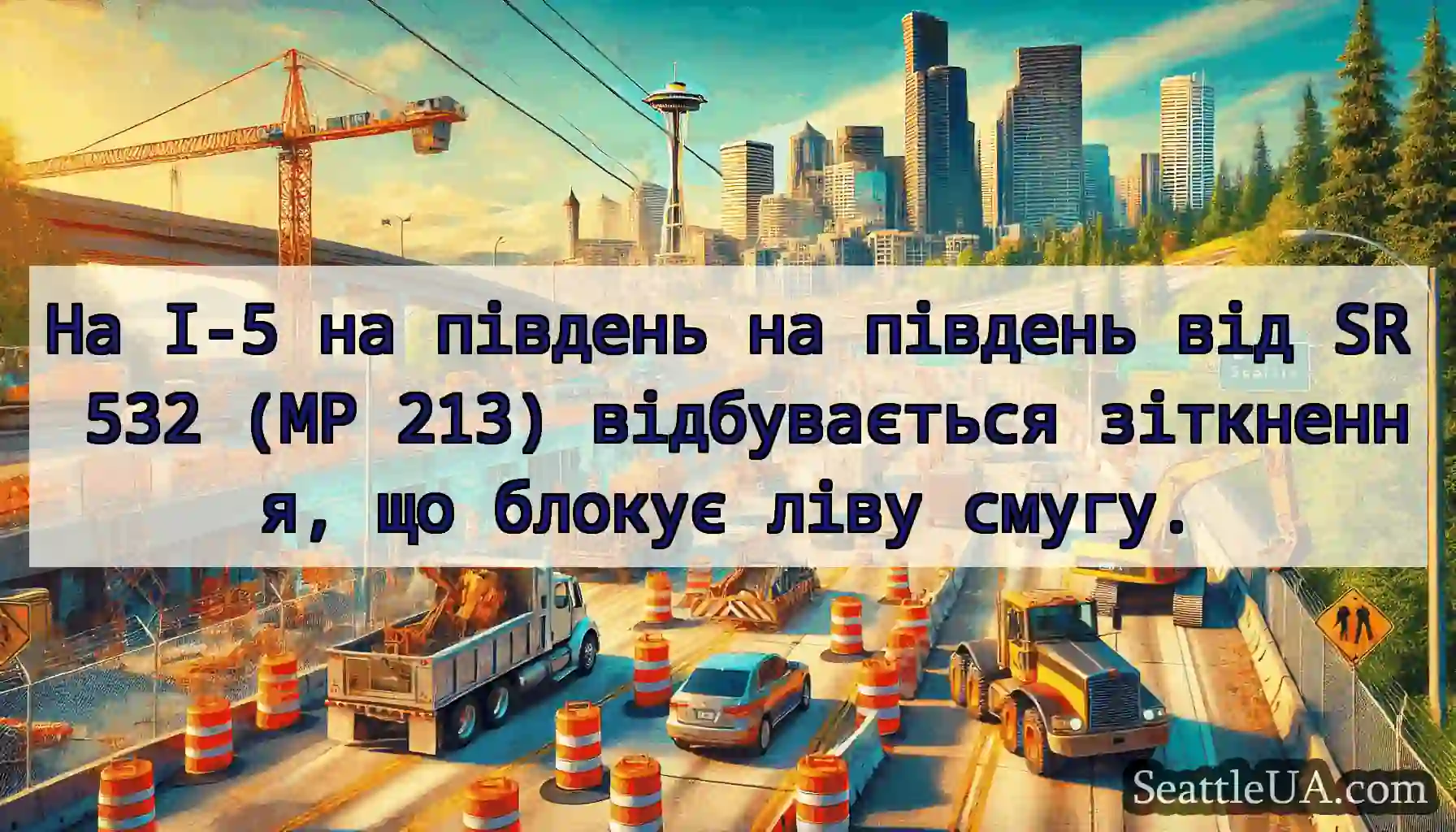 На I-5 на південь на південь від SR 532 (MP 213)