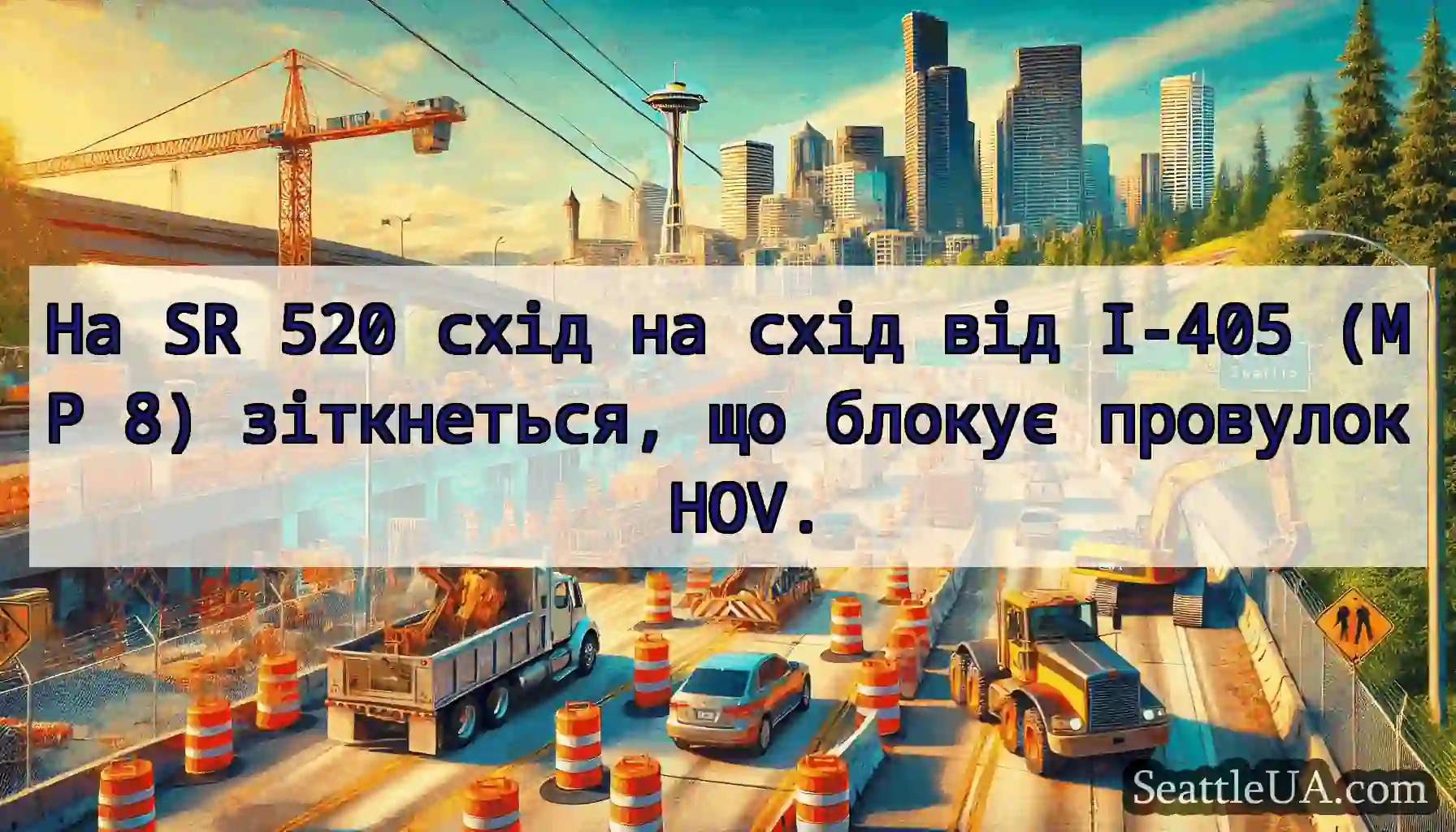 На SR 520 схід на схід від I-405 (MP 8)