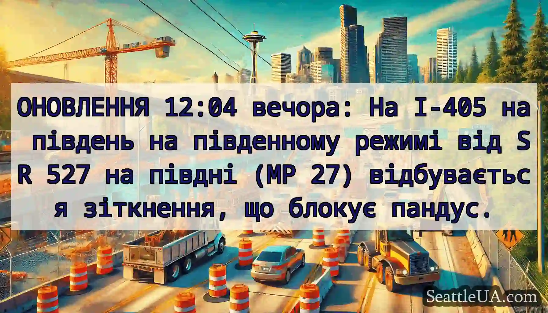 ОНОВЛЕННЯ 12:04 вечора: На I-405 на південь на