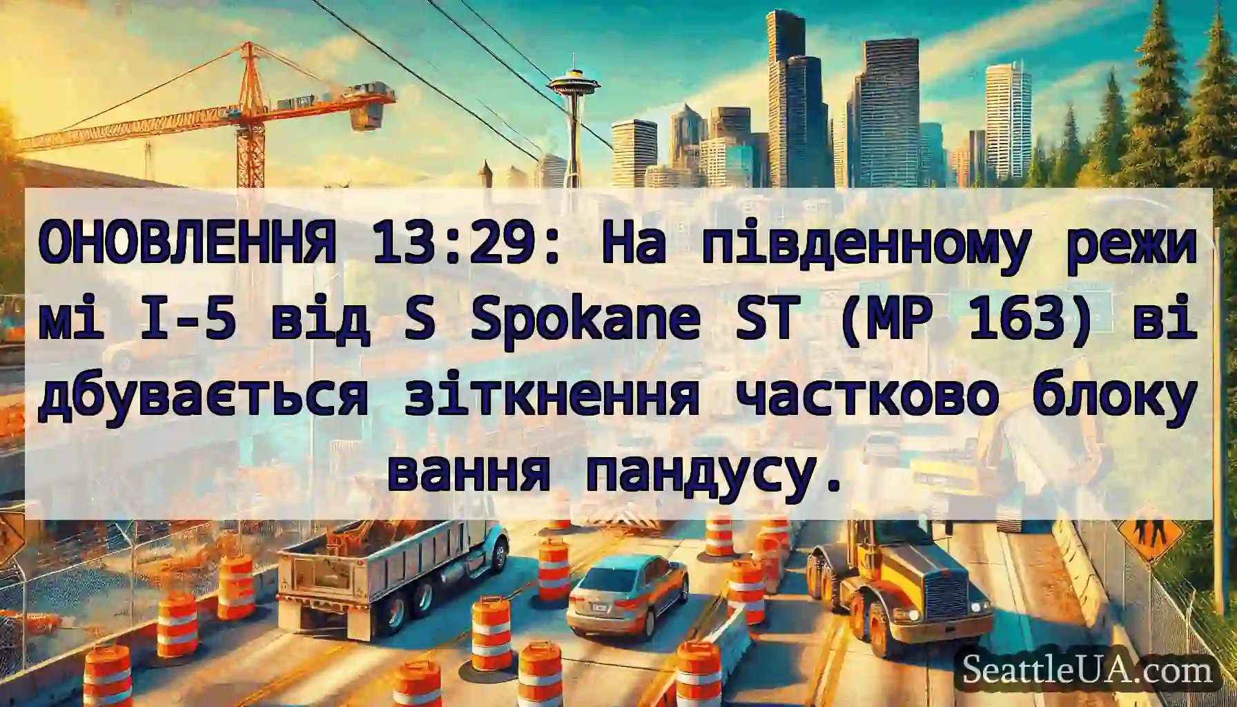 ОНОВЛЕННЯ 13:29: На південному режимі I-5 від S
