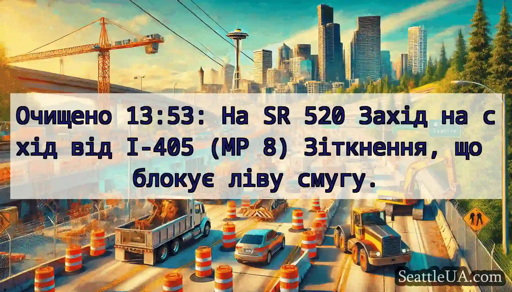 Очищено 13:53: На SR 520 Захід на схід від I-405