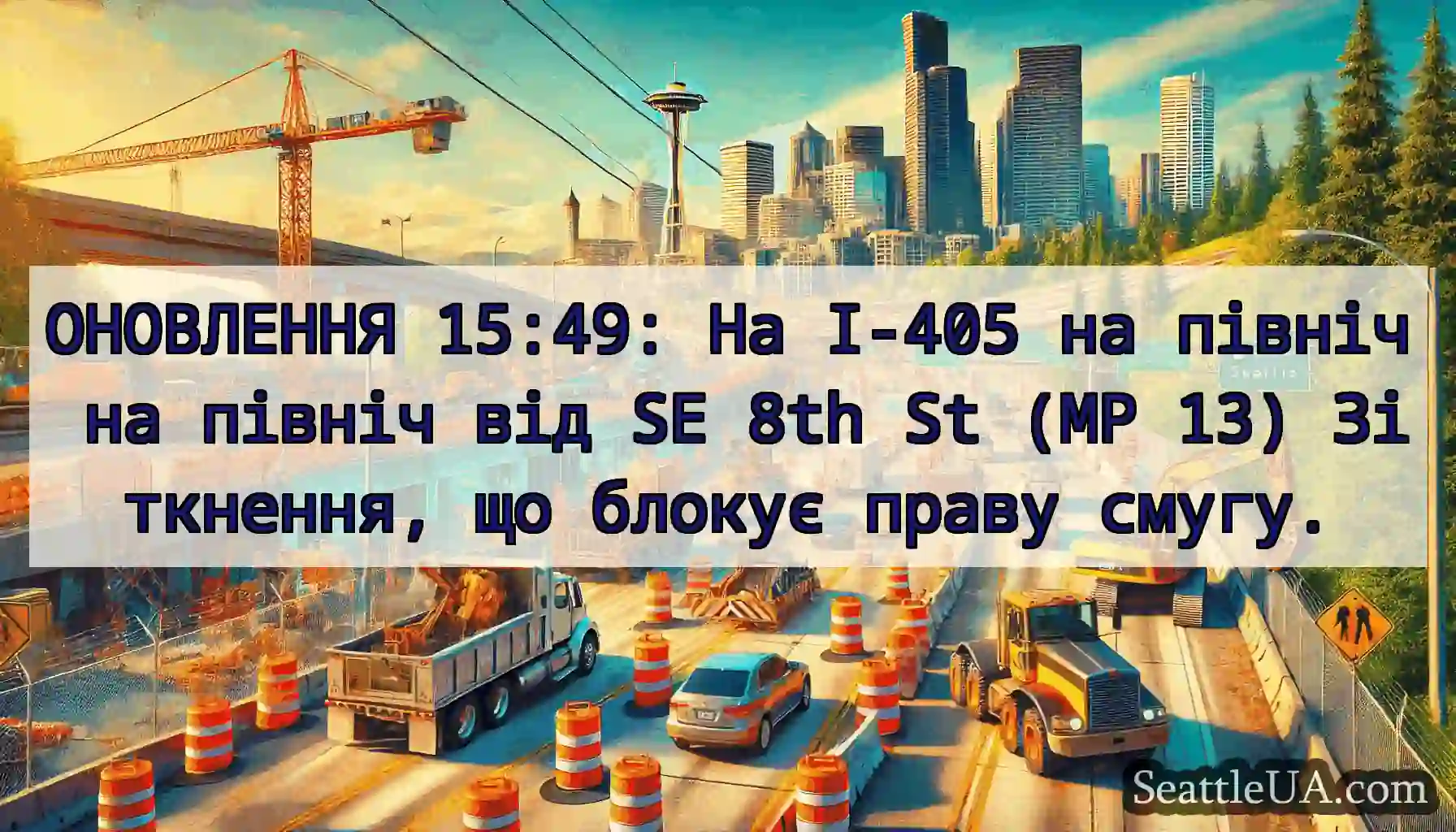 ОНОВЛЕННЯ 15:49: На I-405 на північ на північ від