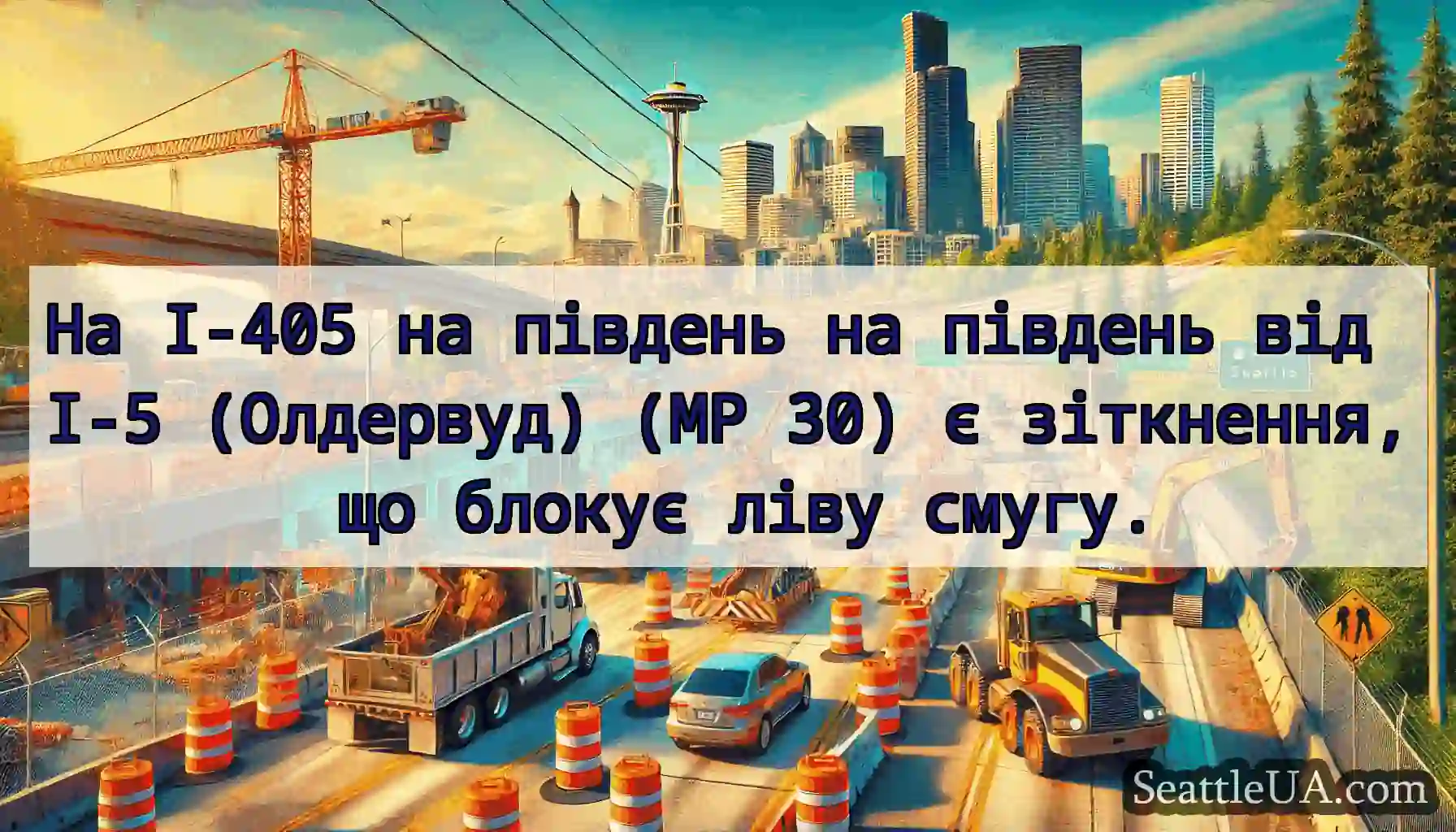На I-405 на південь на південь від I-5 (Олдервуд)