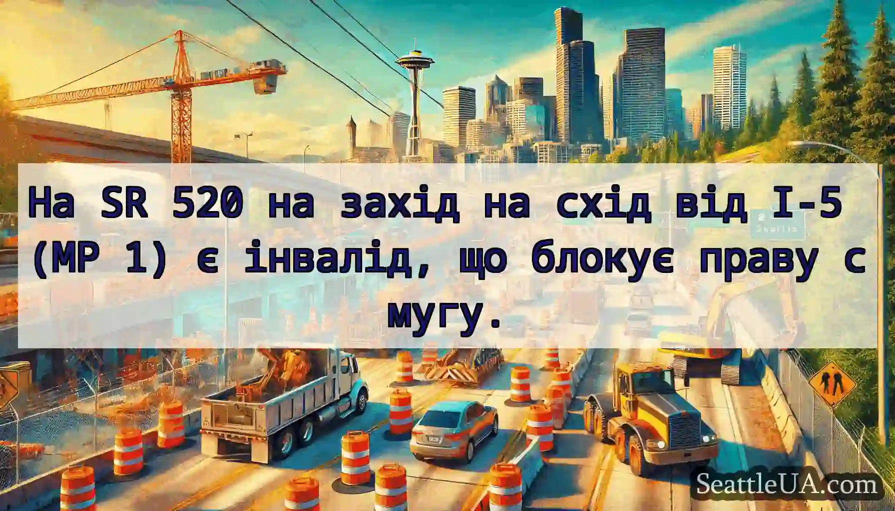 На SR 520 на захід на схід від I-5 (MP 1) є