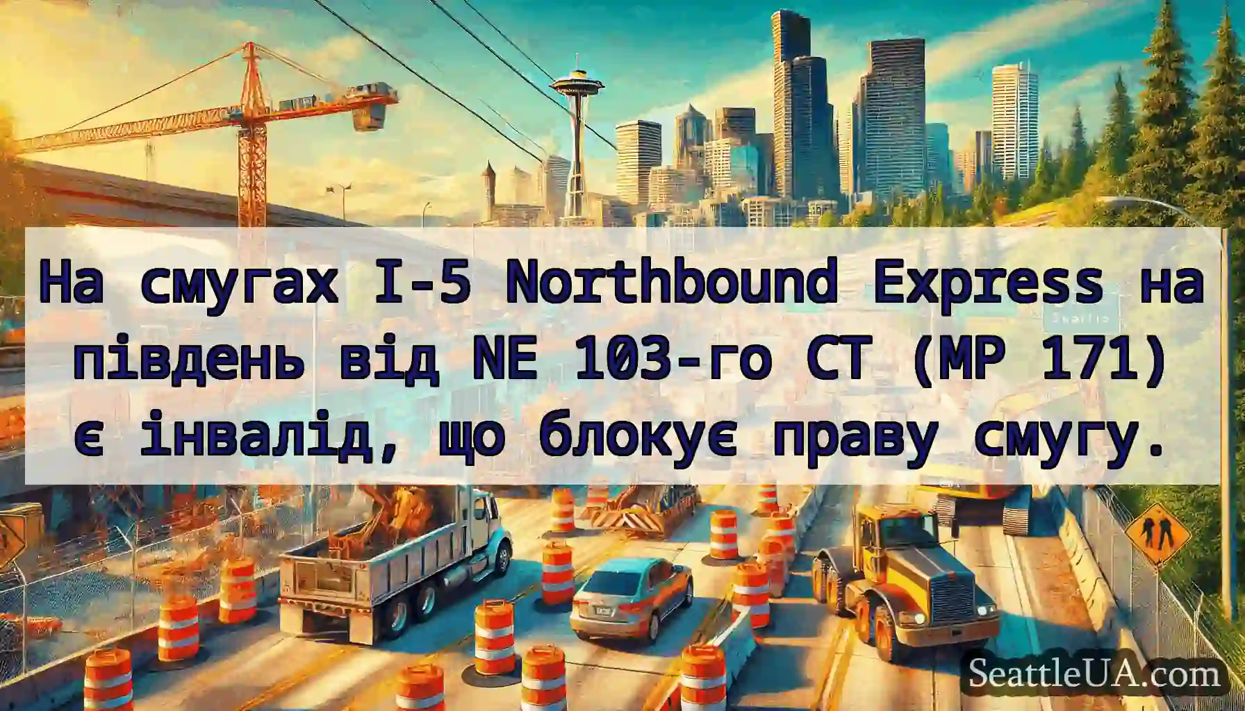На смугах I-5 Northbound Express на південь від