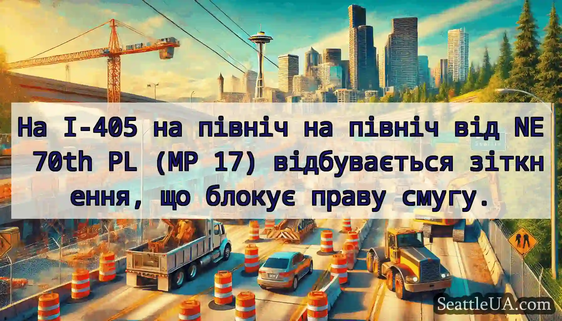 На I-405 на північ на північ від NE 70th PL (MP