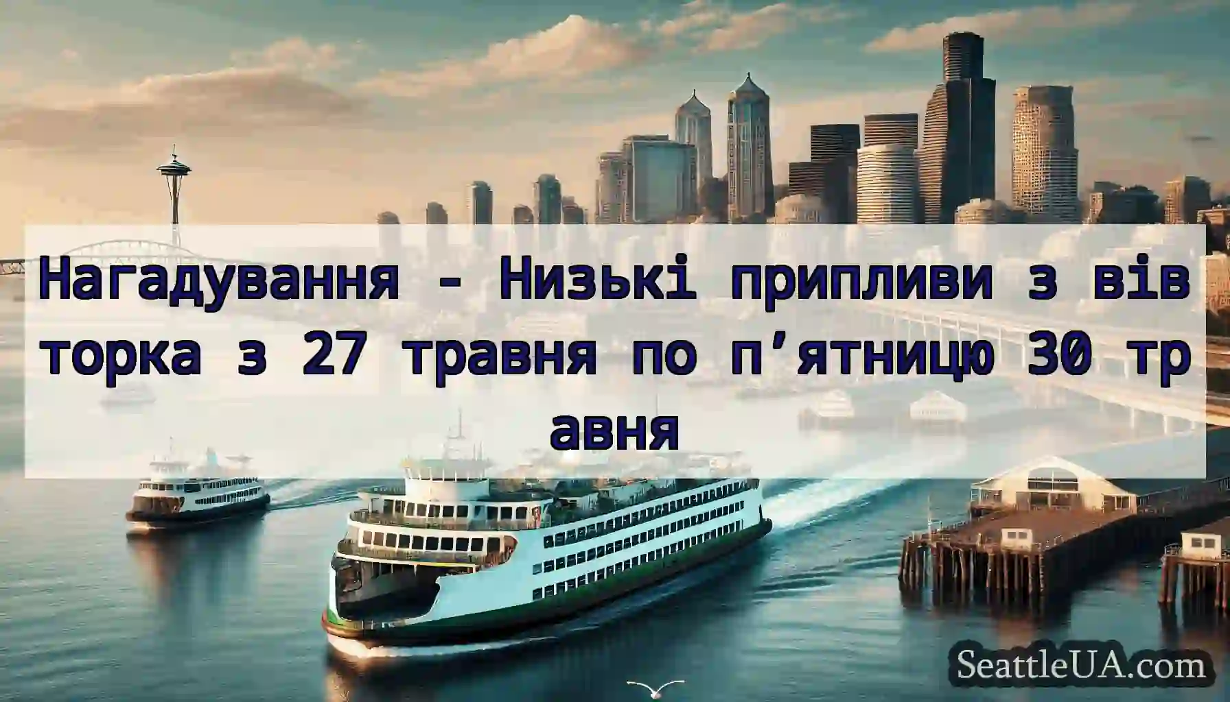 Нагадування - Низькі припливи з вівторка з 27