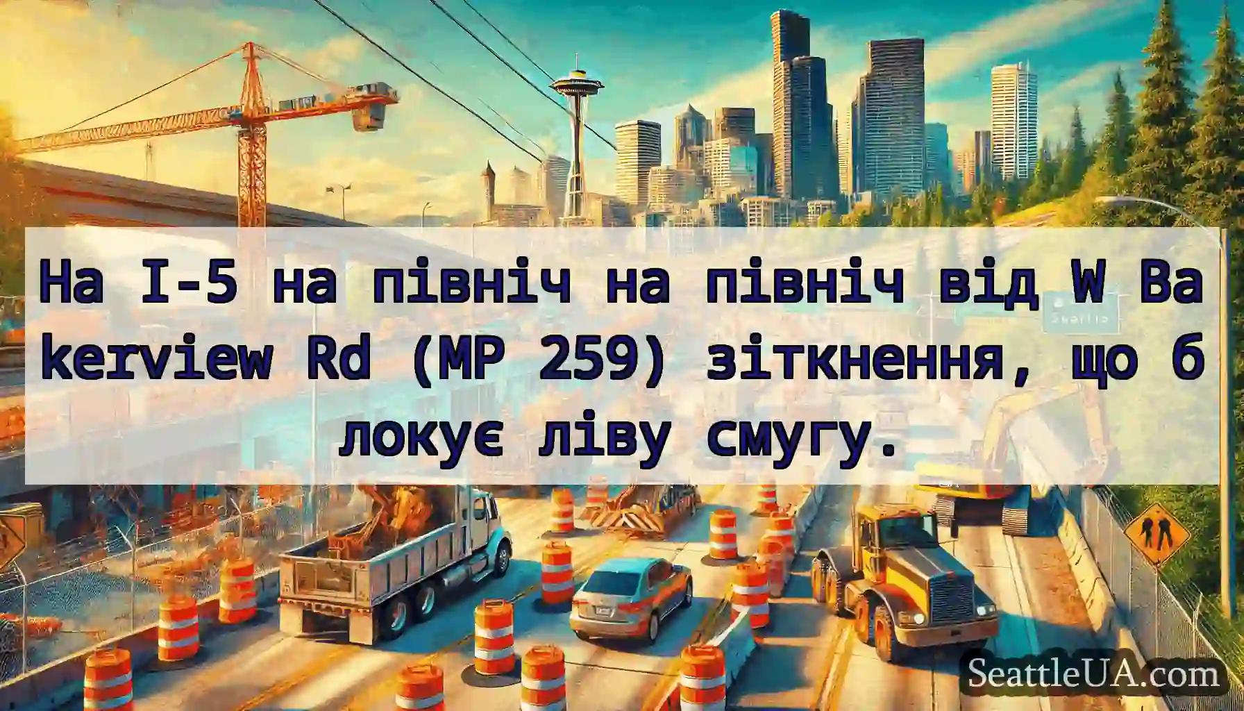 На I-5 на північ на північ від W Bakerview Rd (MP