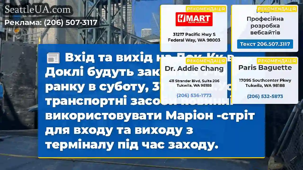 Вхід та вихід на Док-Кк в Доклі будуть закриті з