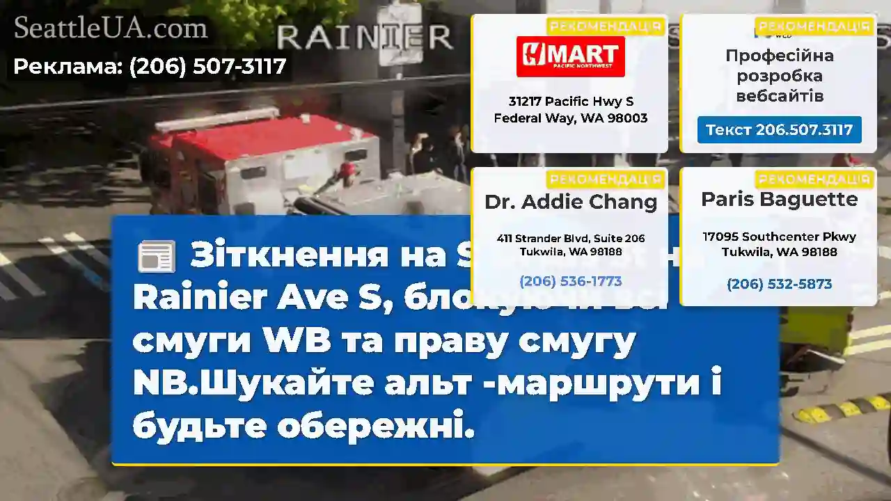 Зіткнення на S Orcas St на Rainier Ave S,