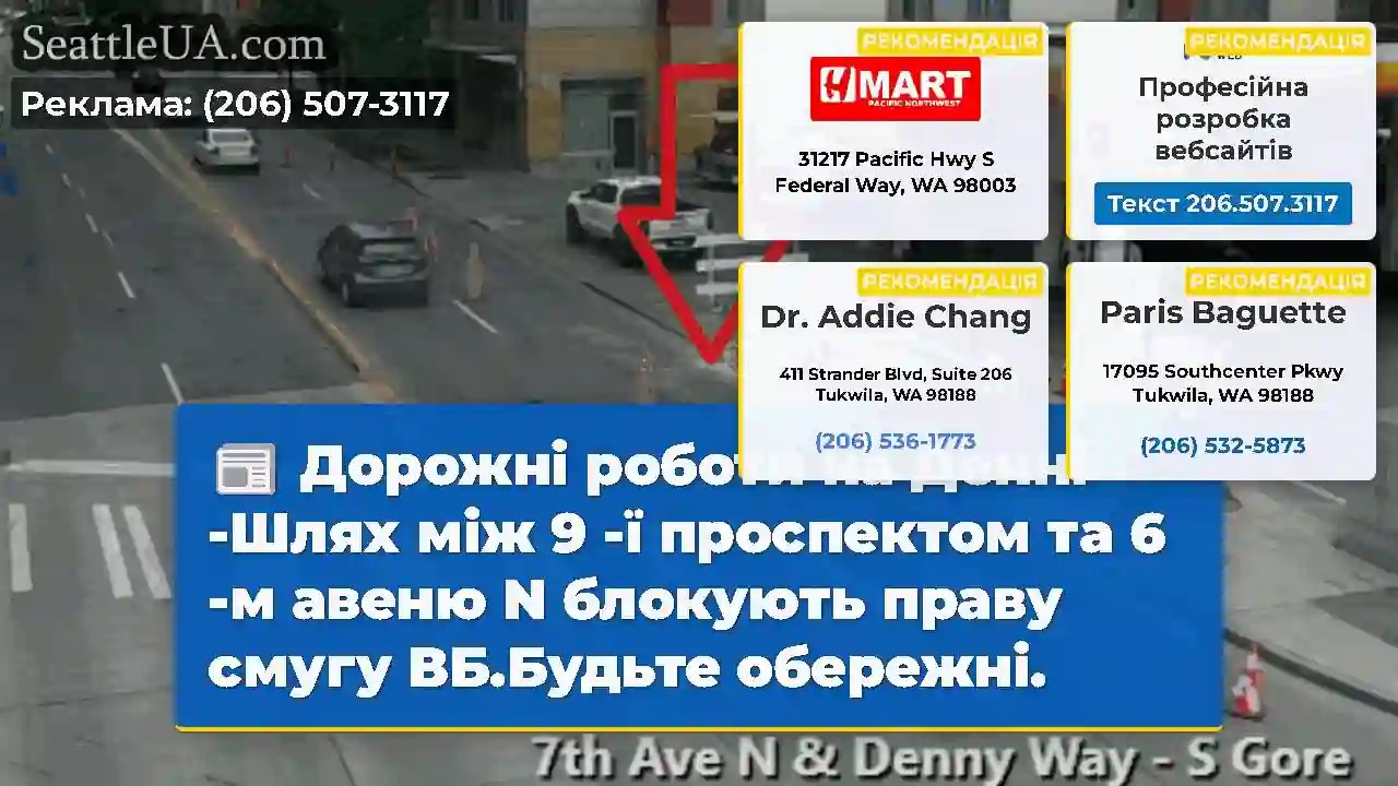 Дорожні роботи на Денні -Шлях між 9 -ї проспектом