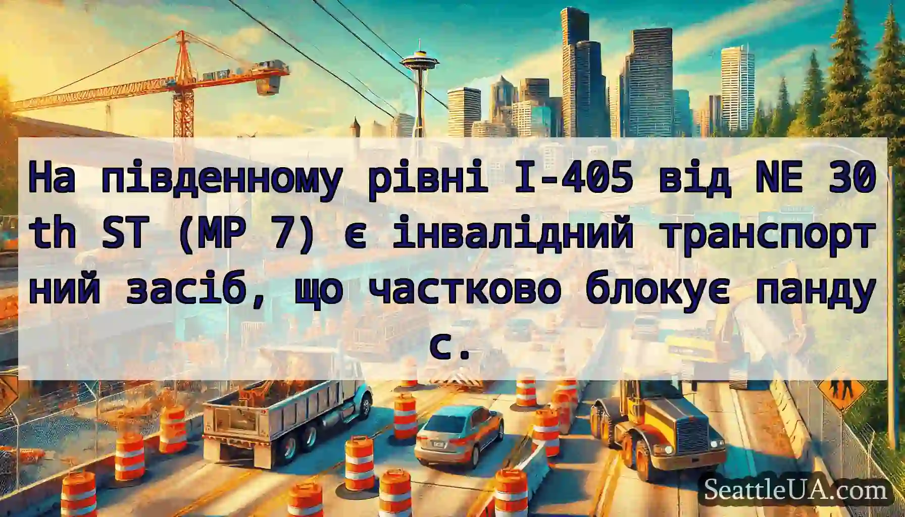 На південному рівні I-405 від NE 30th ST (MP 7) є