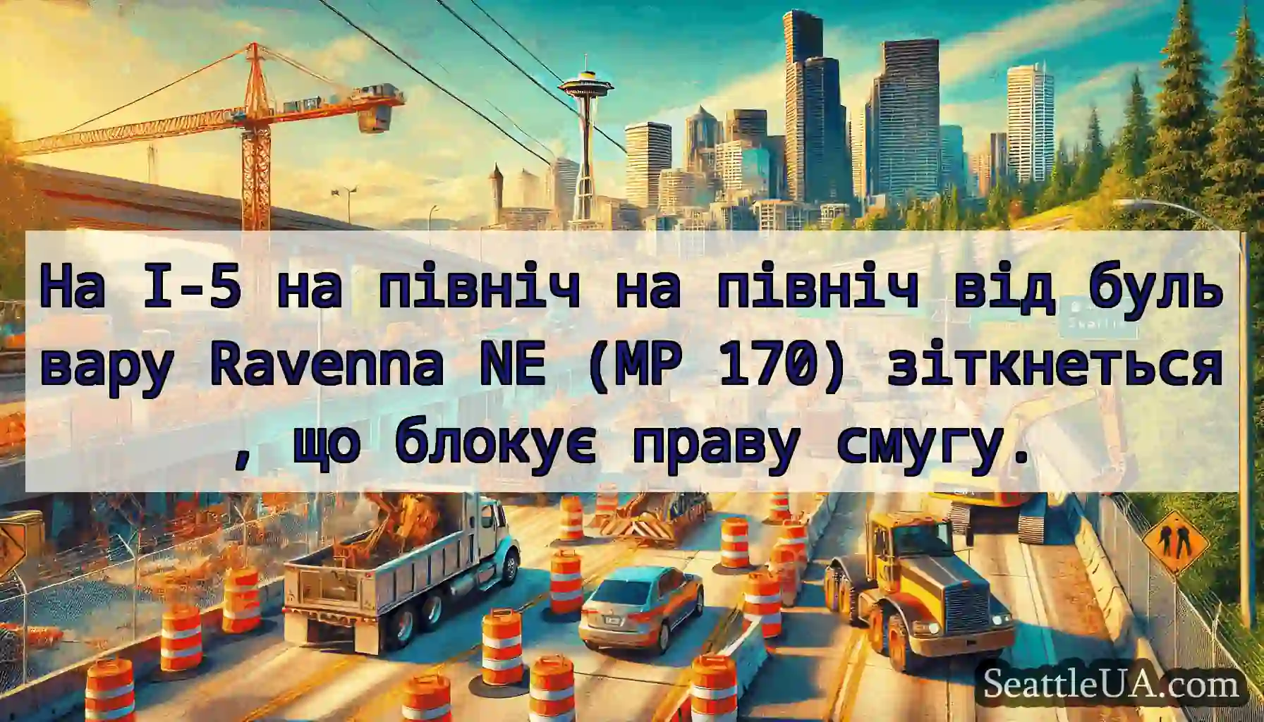 На I-5 на північ на північ від бульвару Ravenna