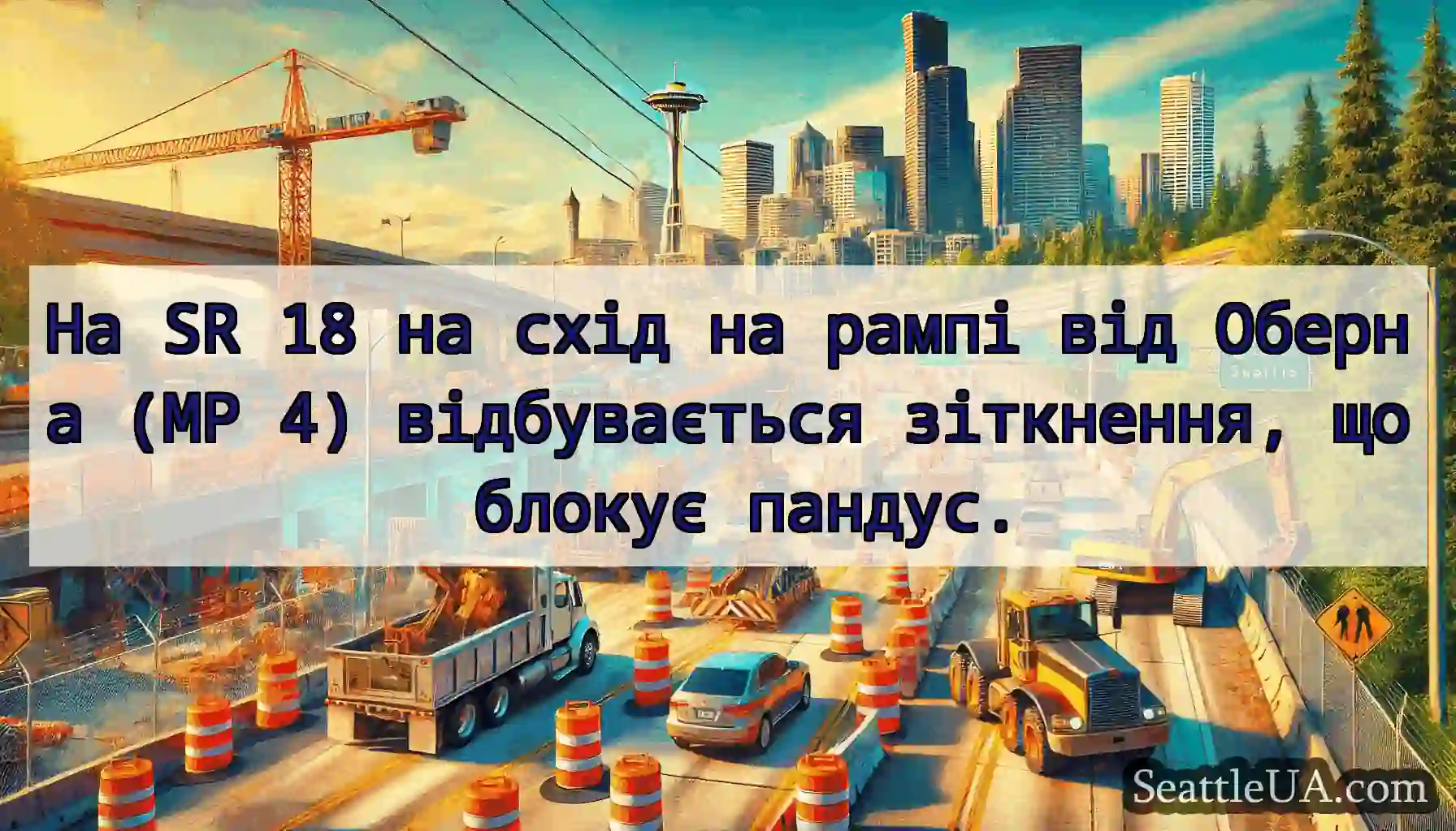 На SR 18 на схід на рампі від Оберна (MP 4)