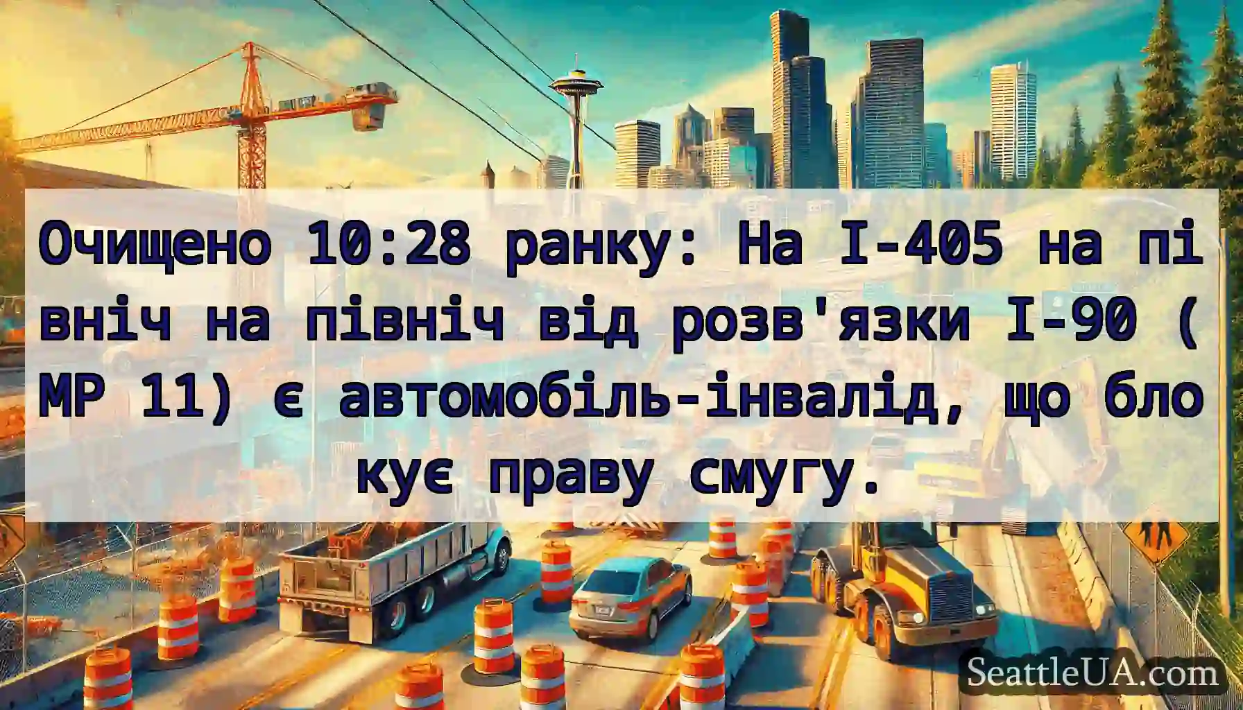 Очищено 10:28 ранку: На I-405 на північ на північ