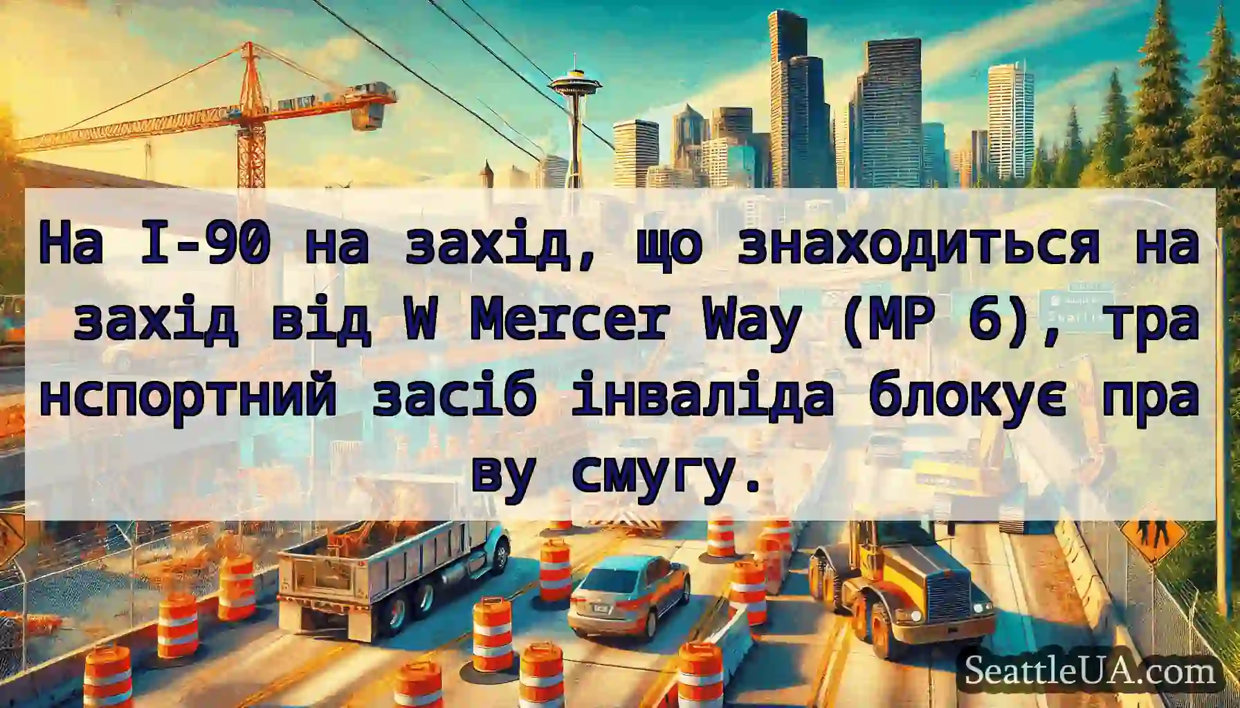 На I-90 на захід, що знаходиться на захід від W