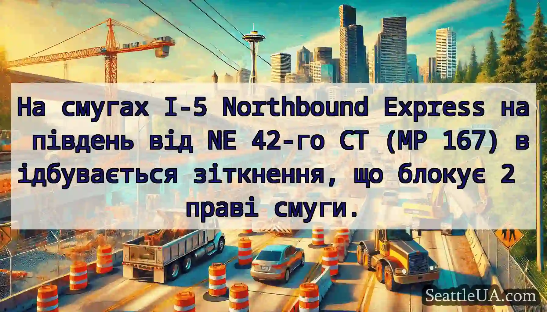 На смугах I-5 Northbound Express на південь від