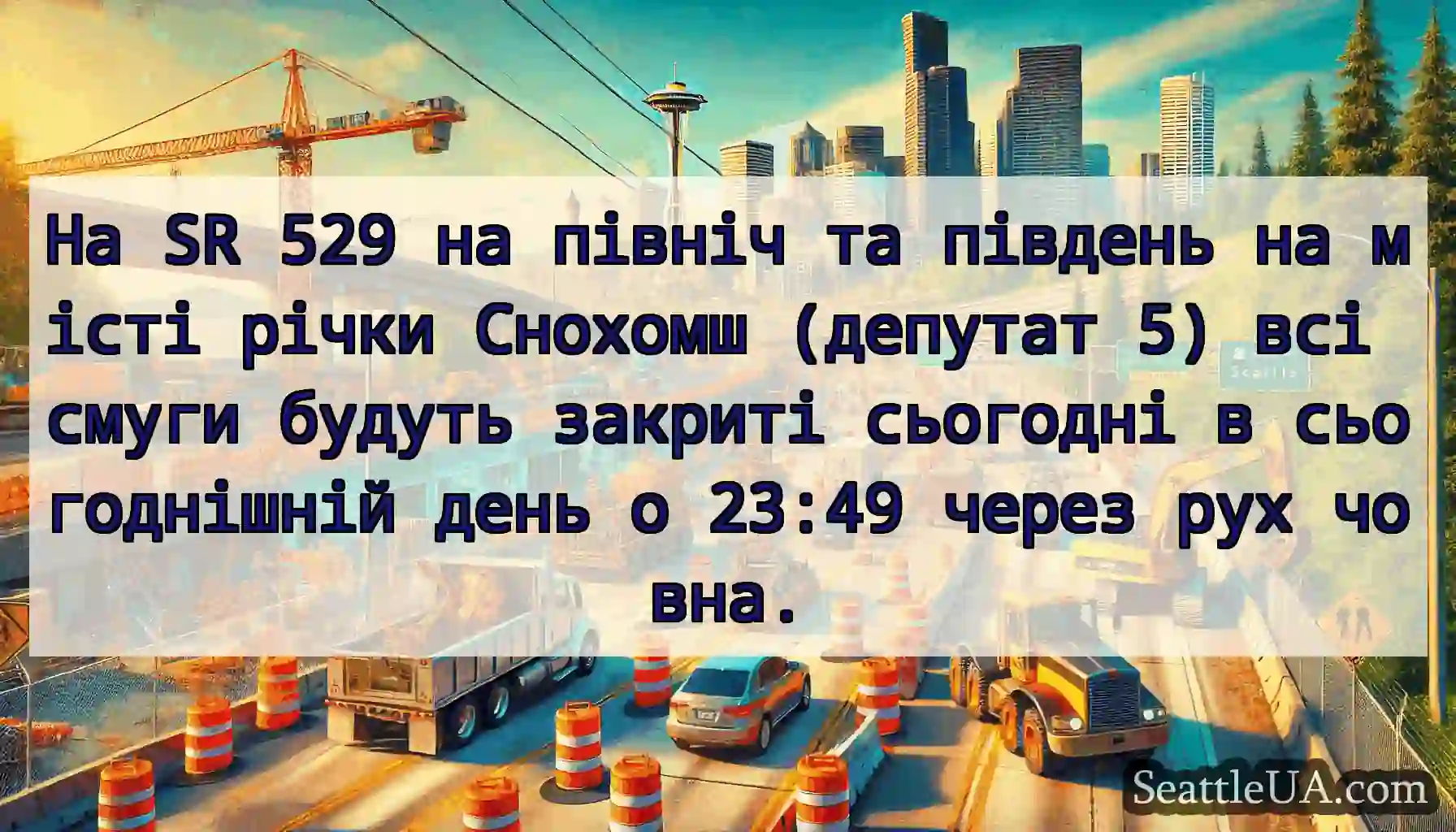 На SR 529 на північ та південь на місті річки
