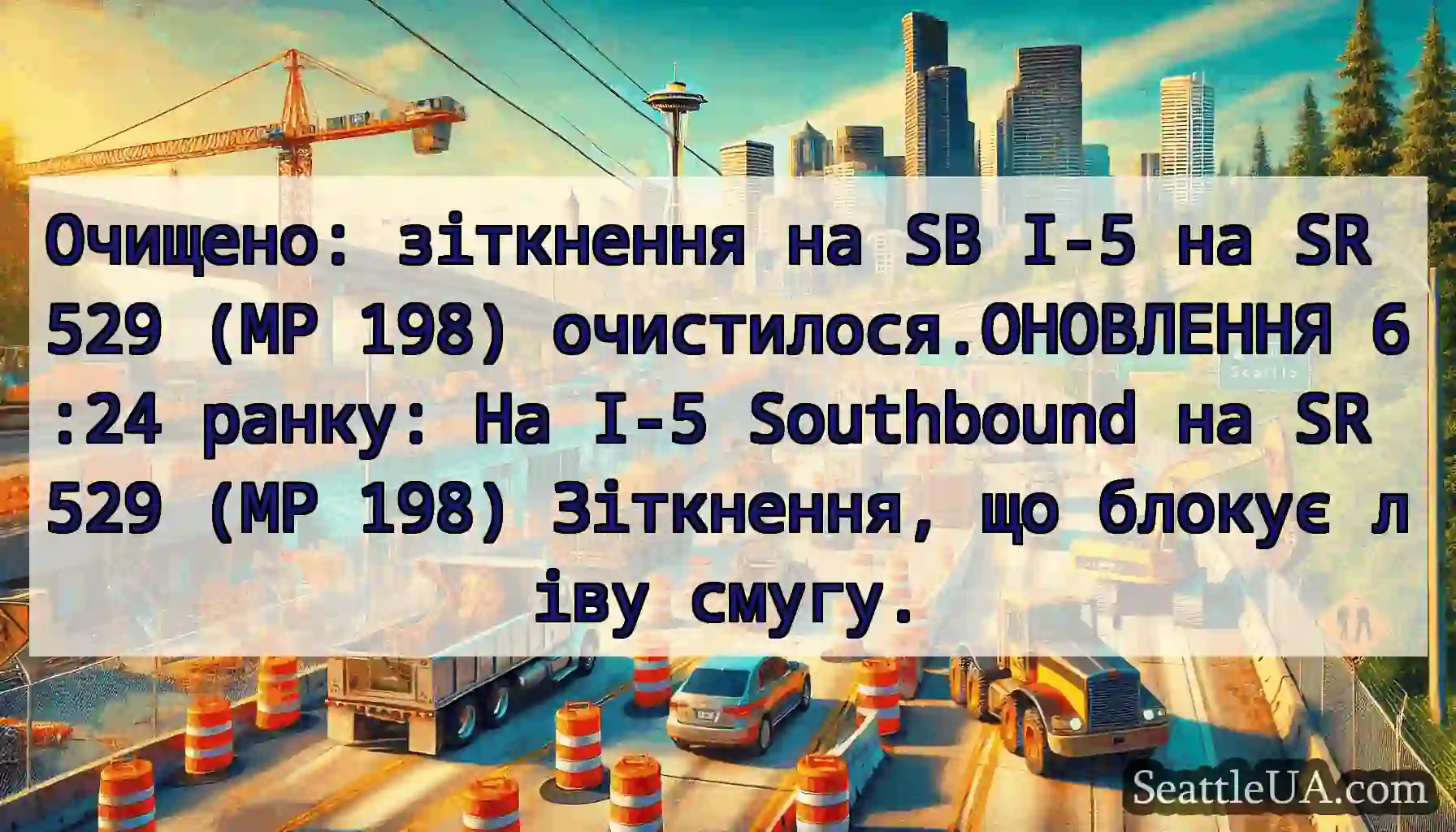 Очищено: зіткнення на SB I-5 на SR 529 (MP 198)