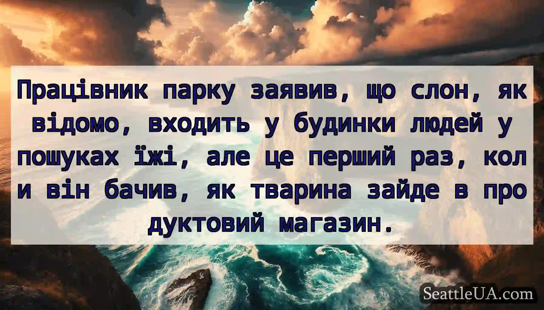 Працівник парку заявив, що слон, як відомо,