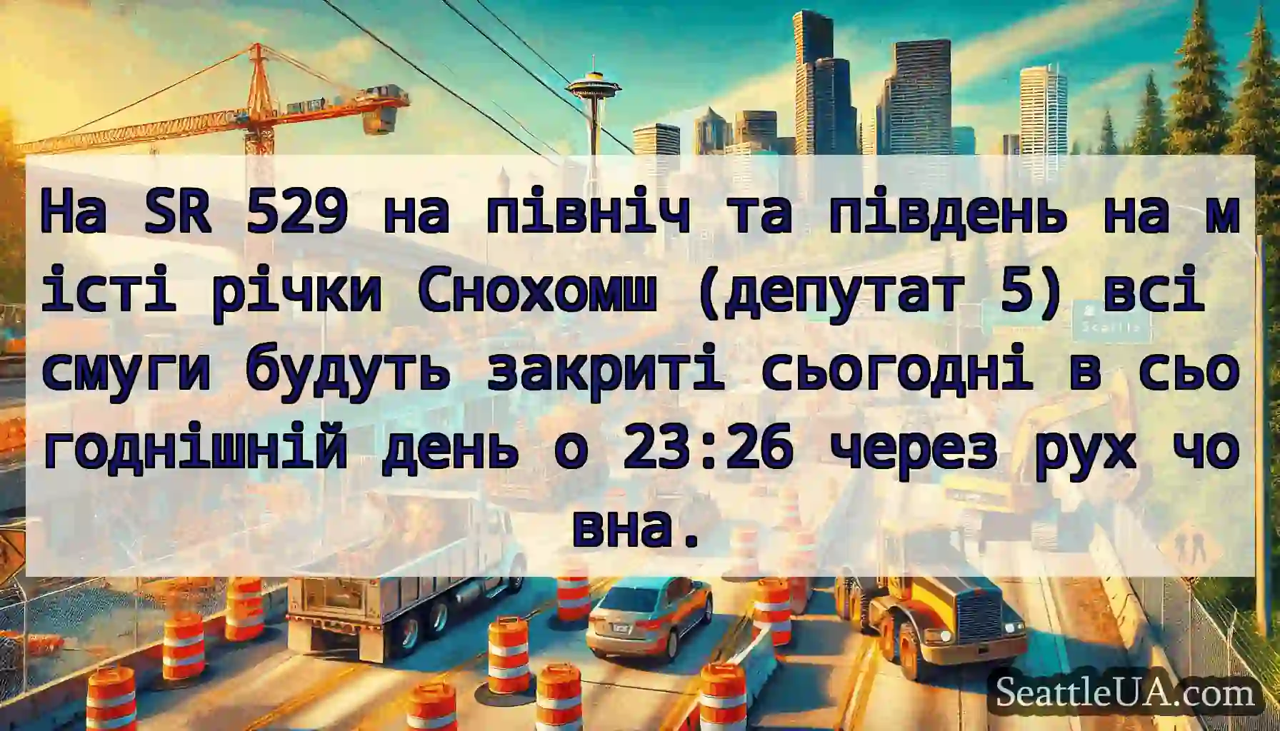 На SR 529 на північ та південь на місті річки